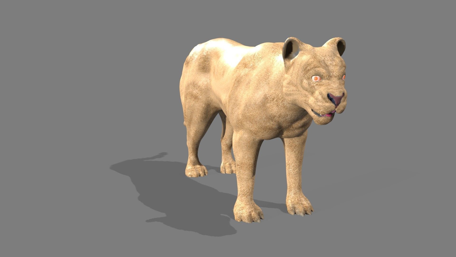 Lioness lion 3D model_4