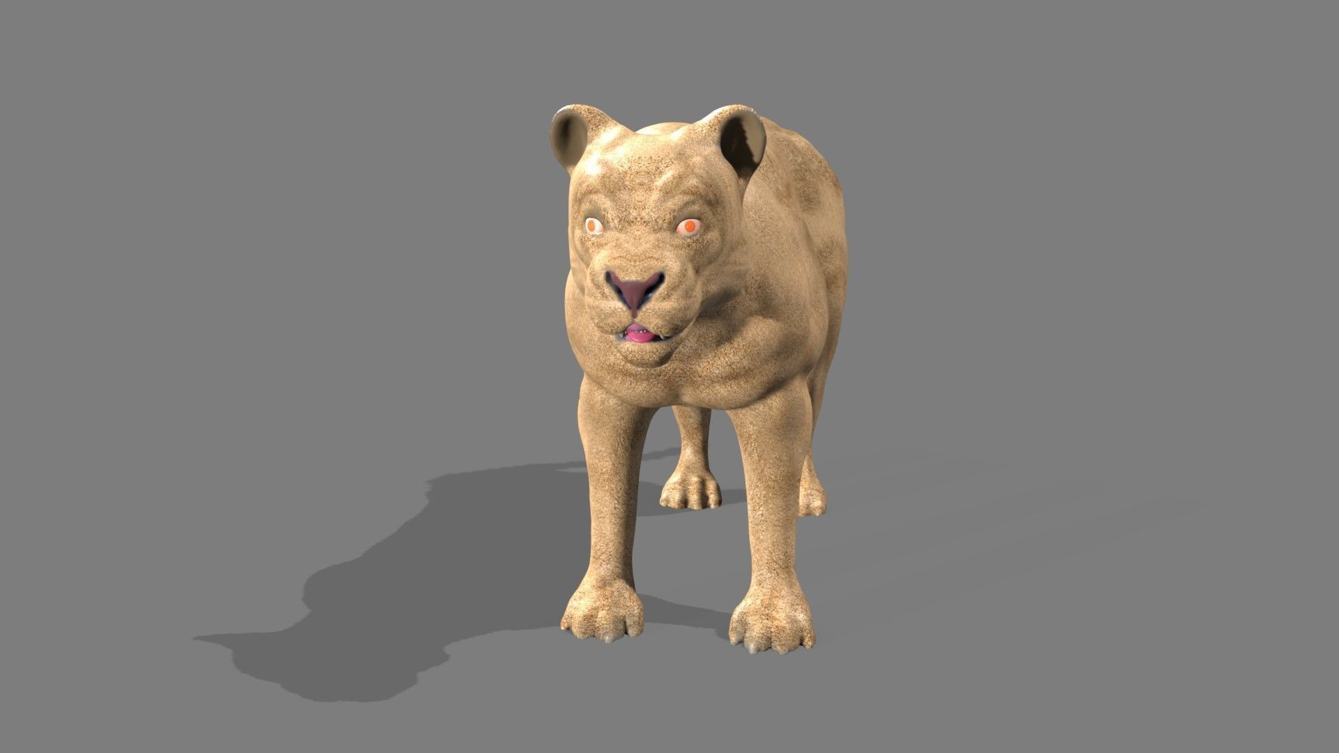 Lioness lion 3D model_2