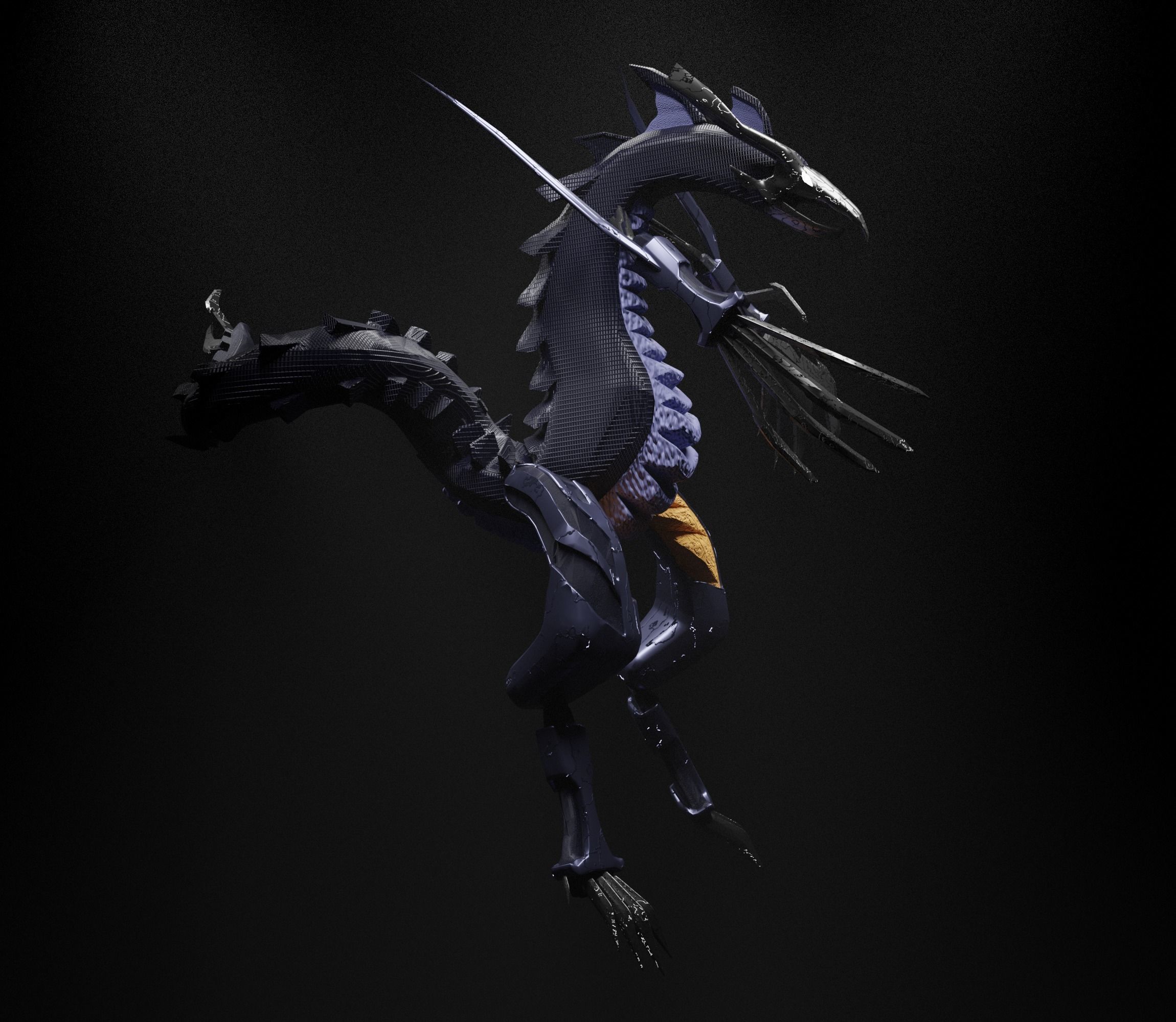 Metallic Dragoon Free 3D model_10