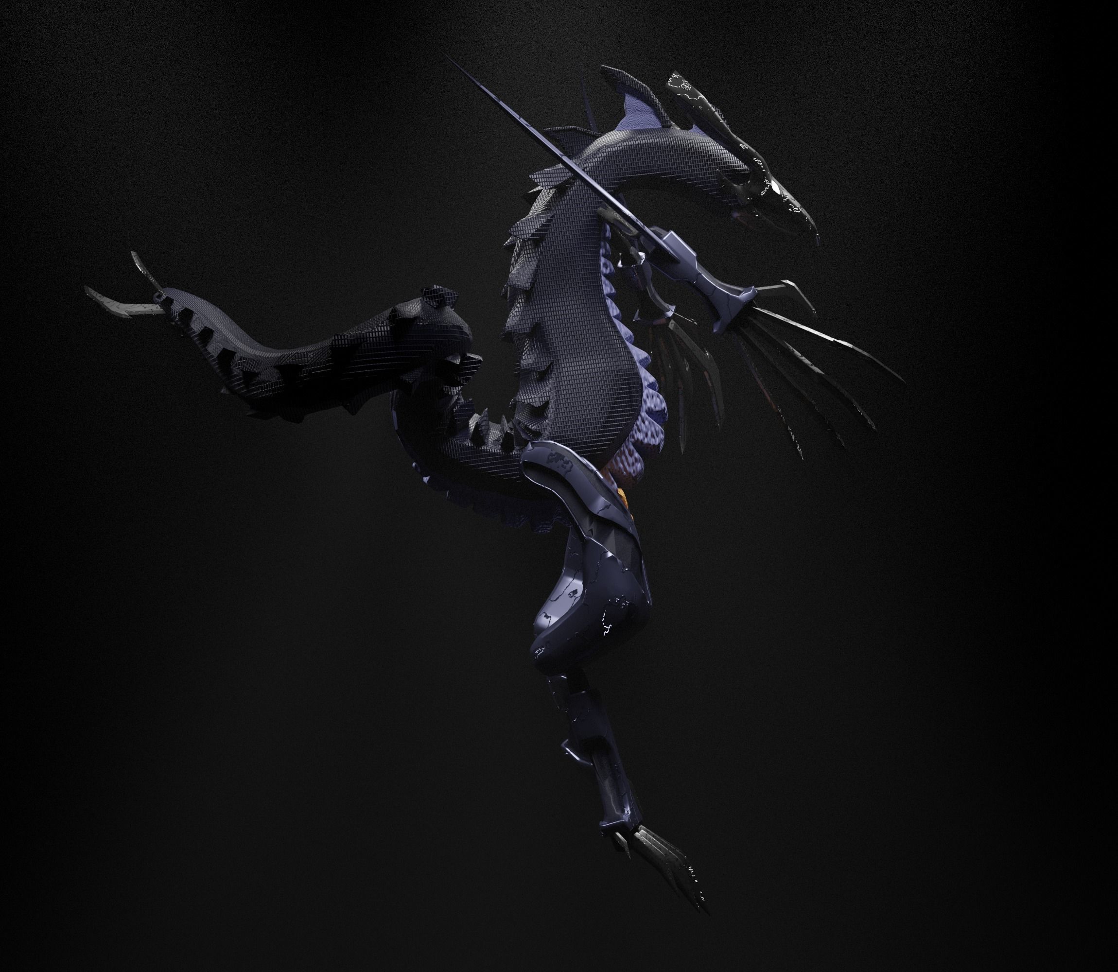 Metallic Dragoon Free 3D model_12