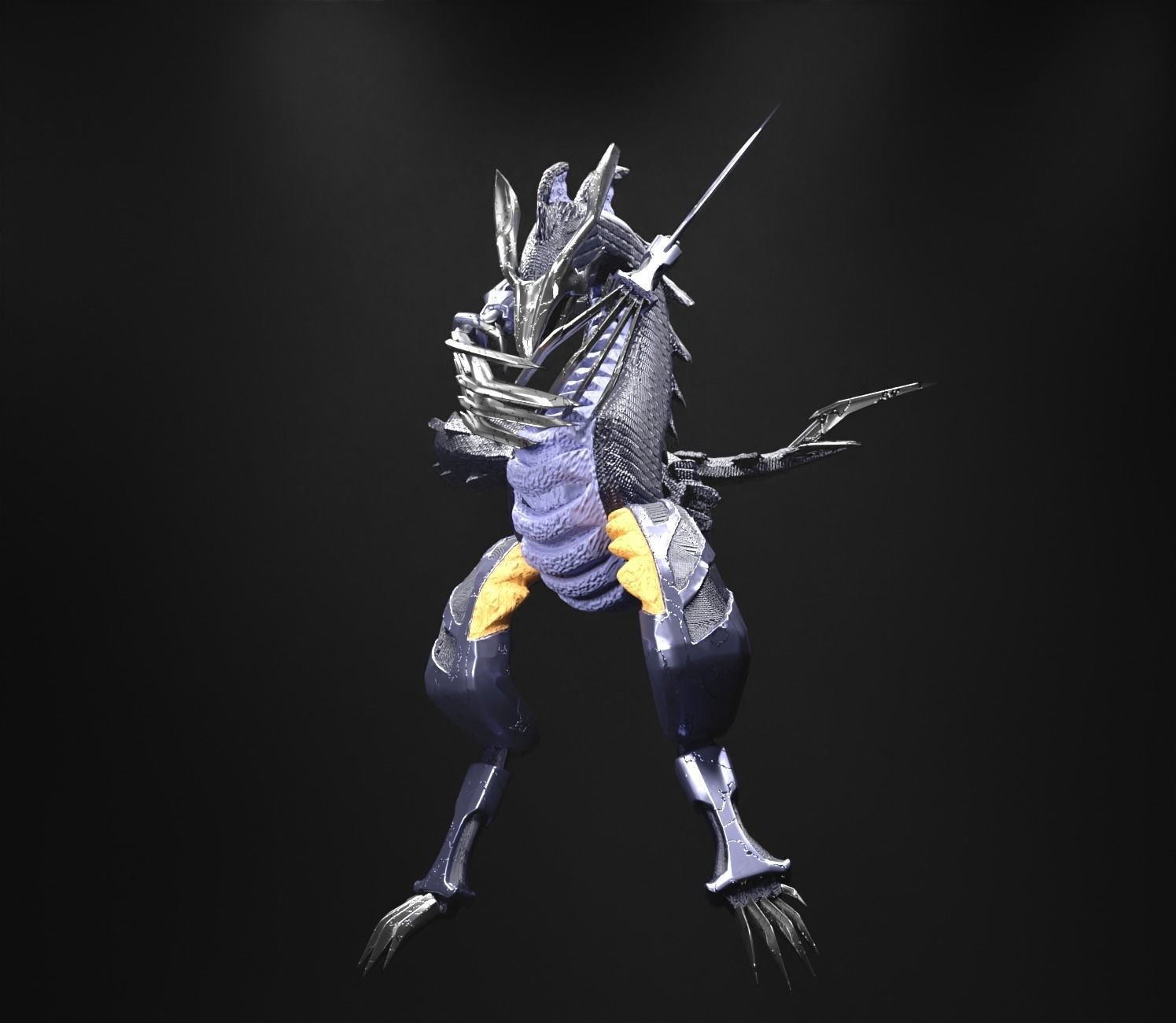 Metallic Dragoon Free 3D model_2
