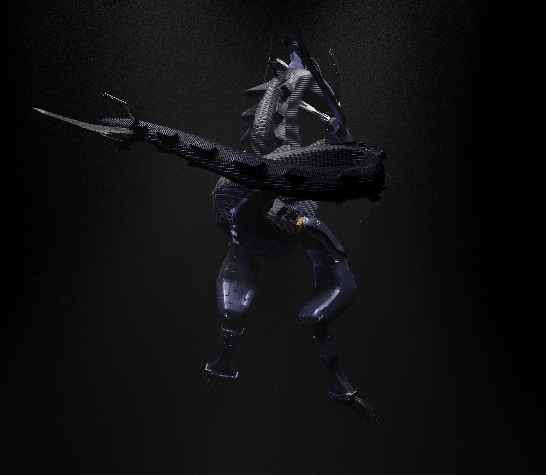 Metallic Dragoon Free 3D model_14