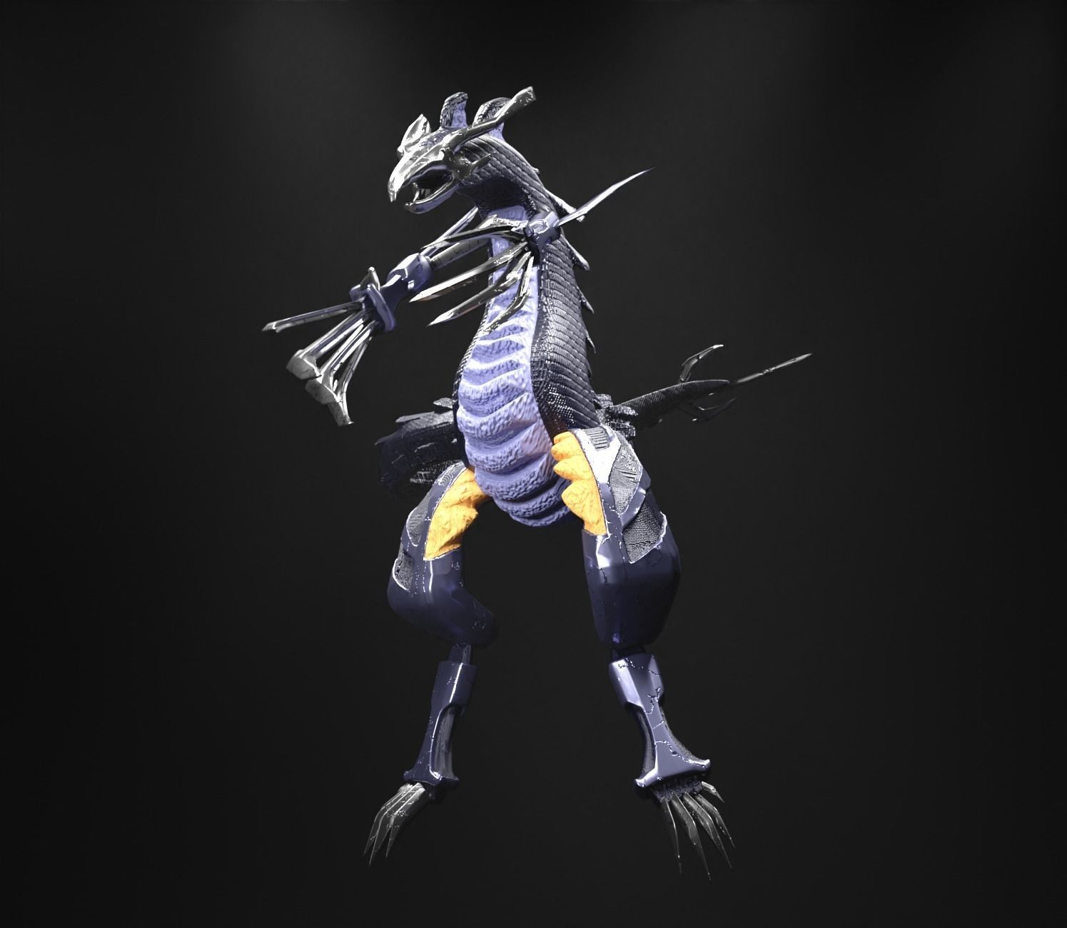 Metallic Dragoon Free 3D model_6