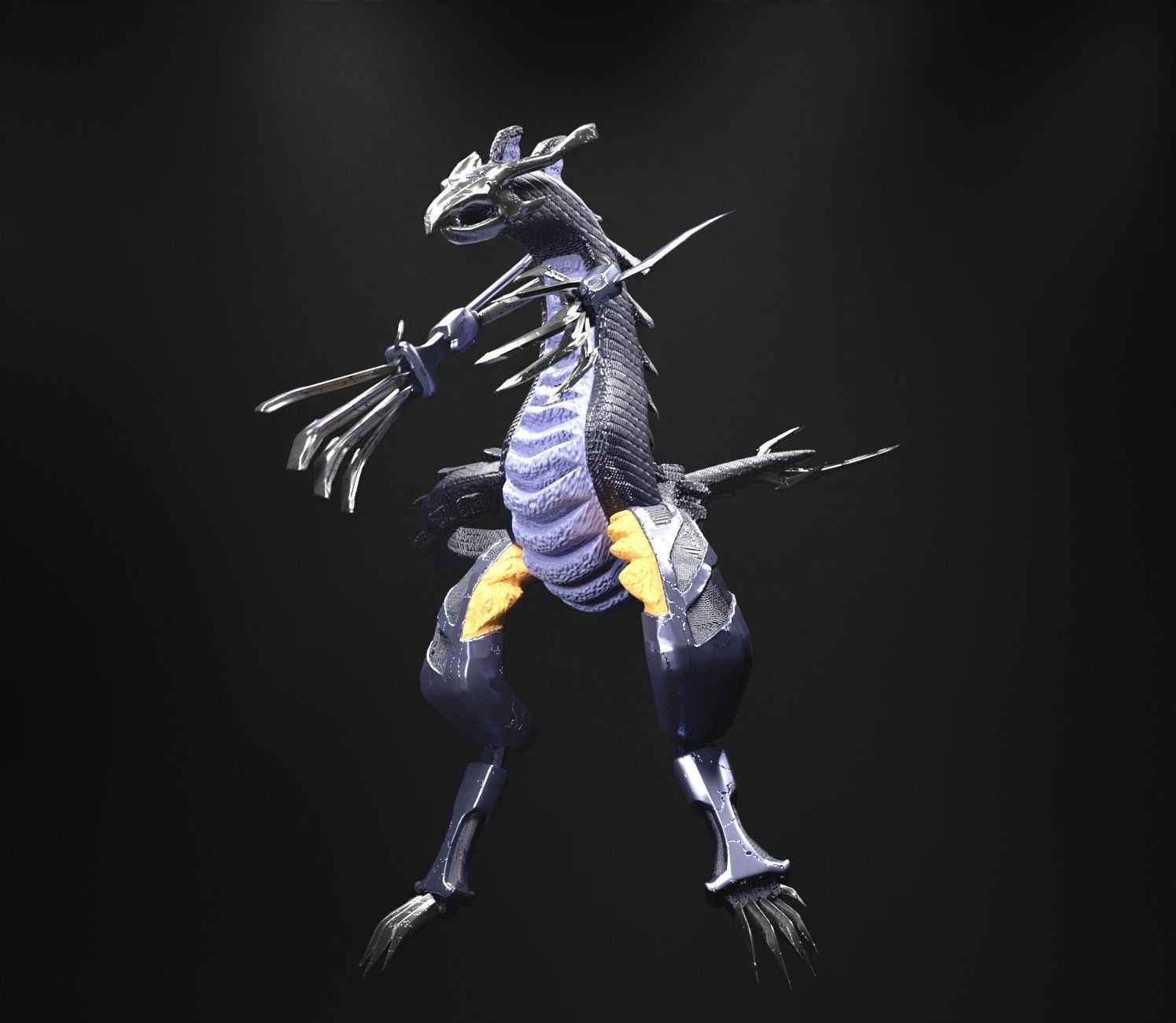 Metallic Dragoon Free 3D model_5