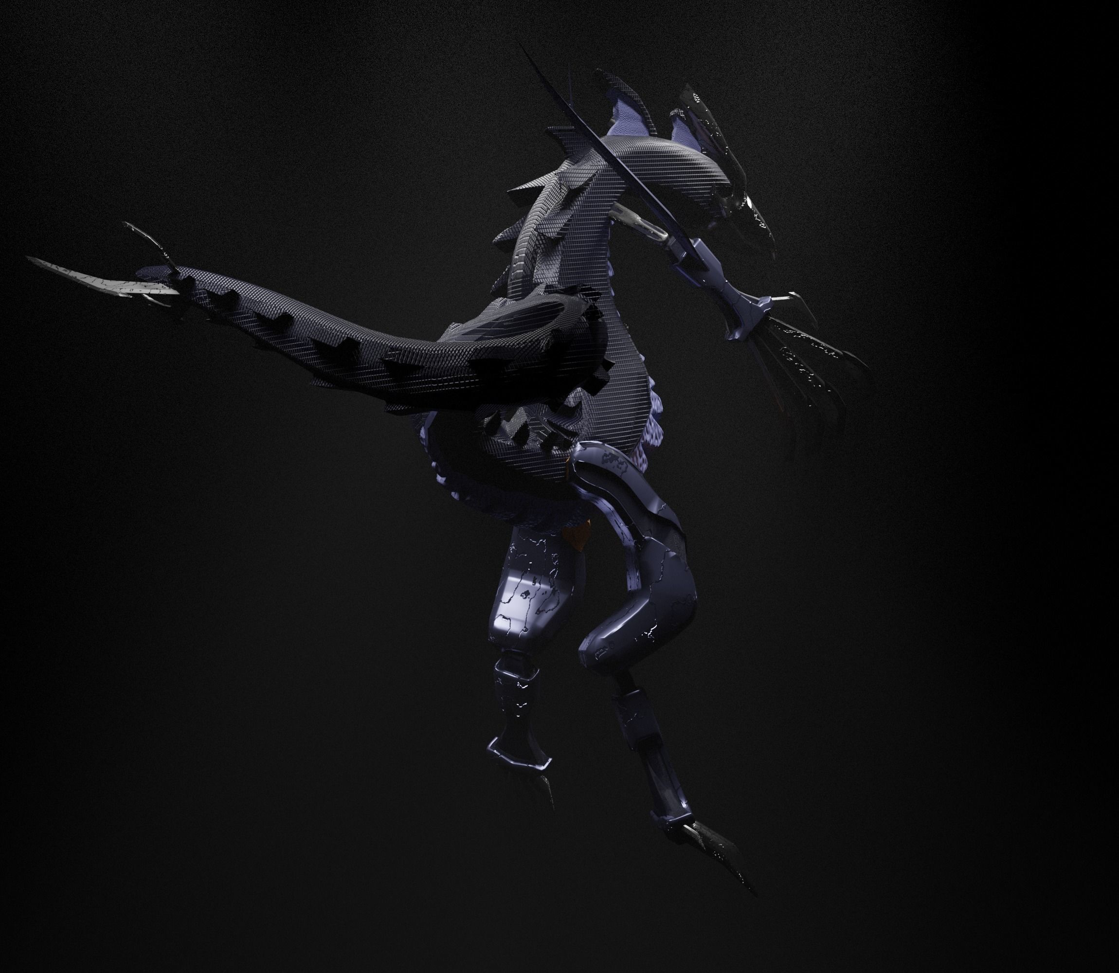 Metallic Dragoon Free 3D model_11