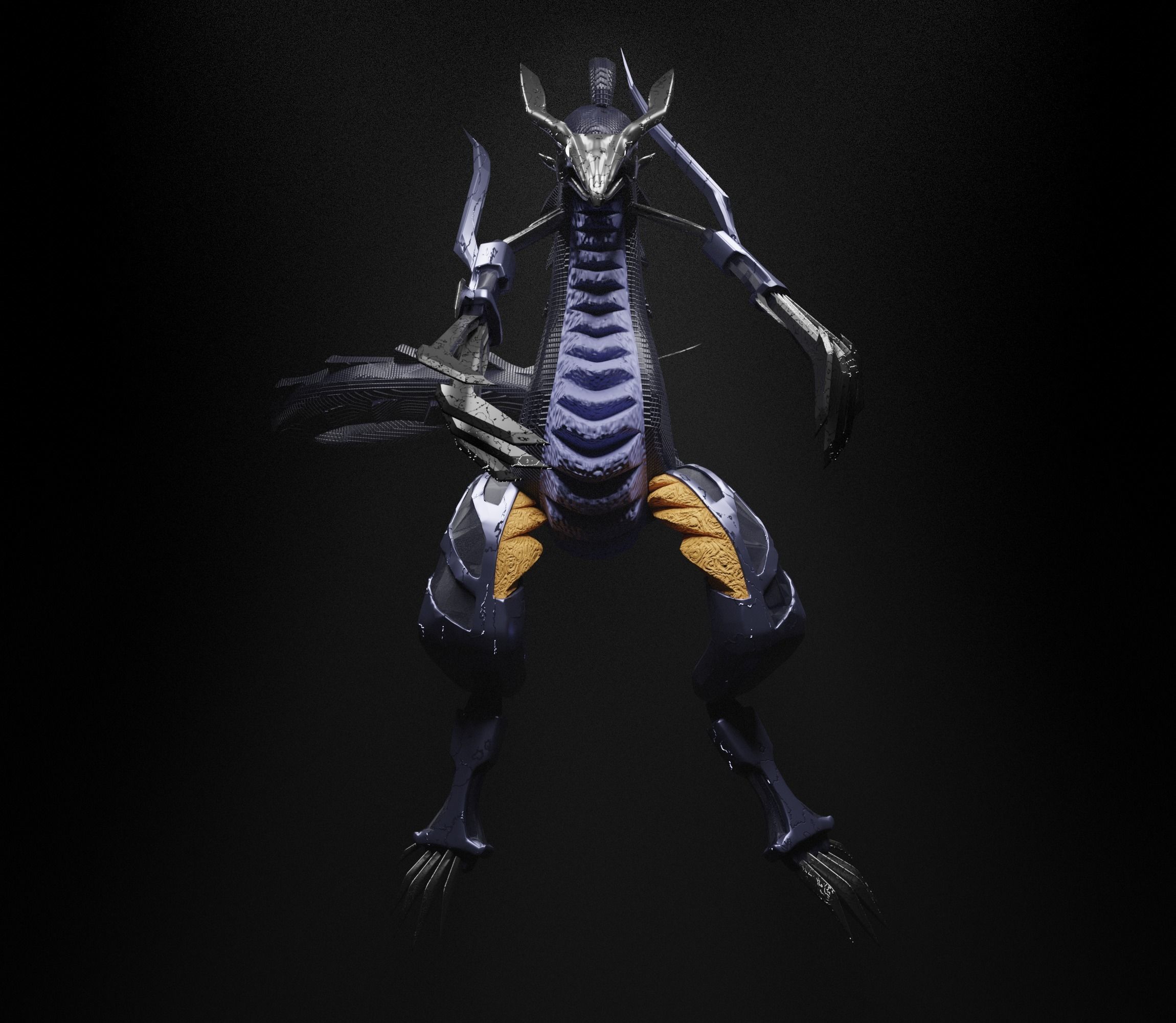 Metallic Dragoon Free 3D model_7