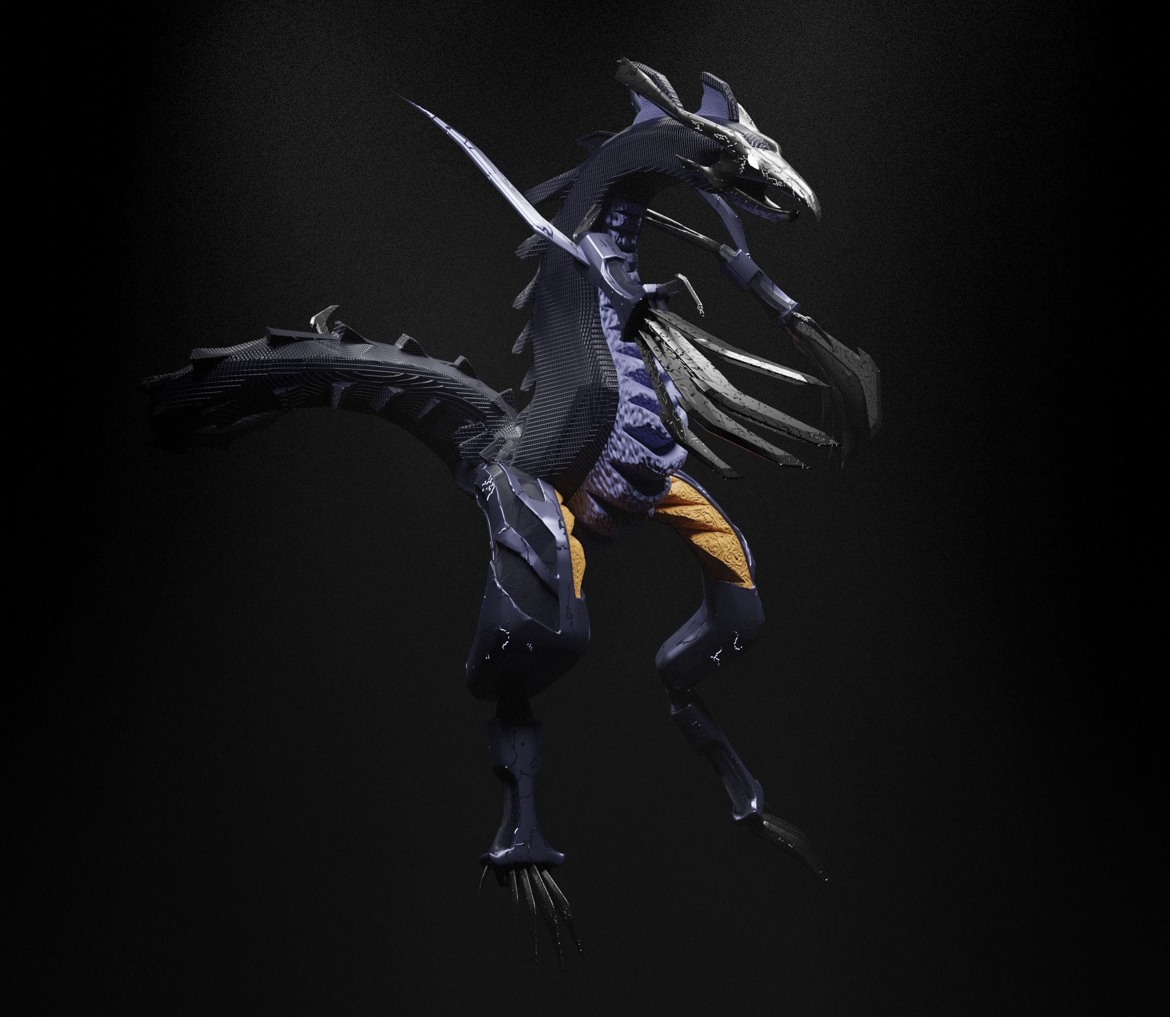 Metallic Dragoon Free 3D model_9