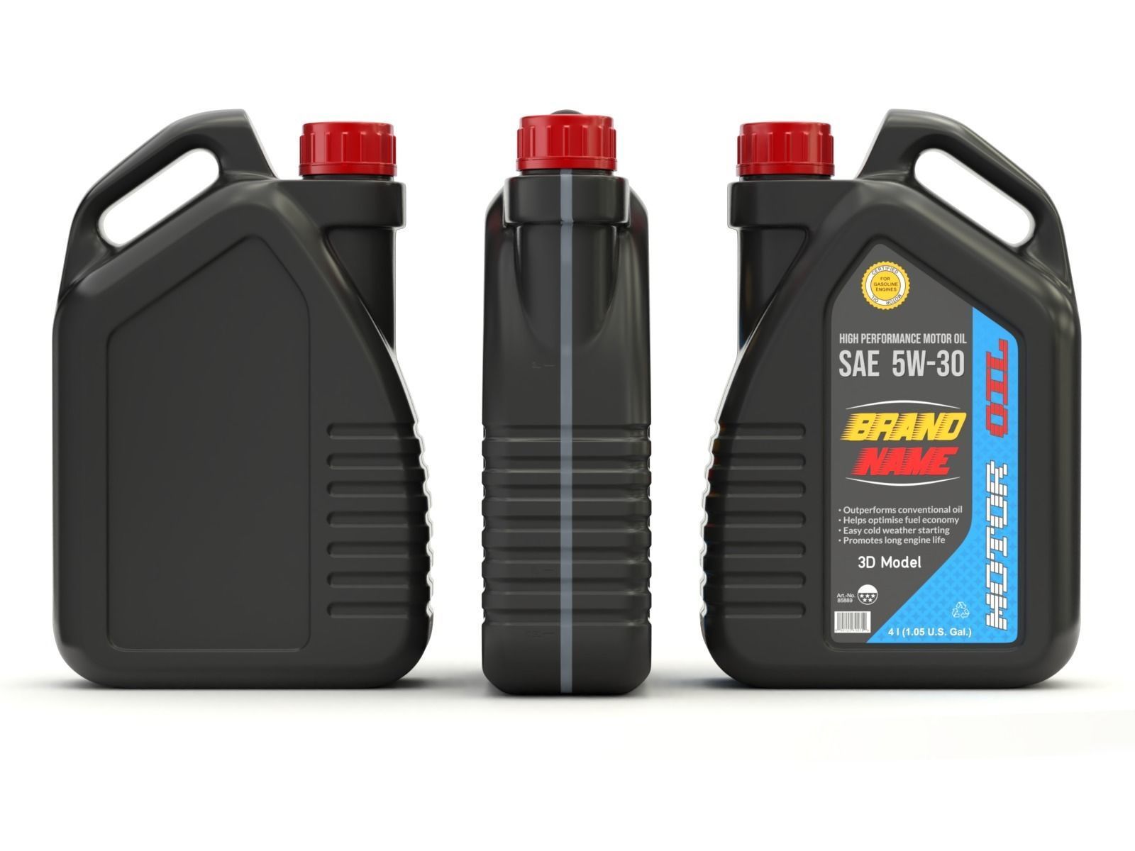 Engine Oil Bottle 3D model_6