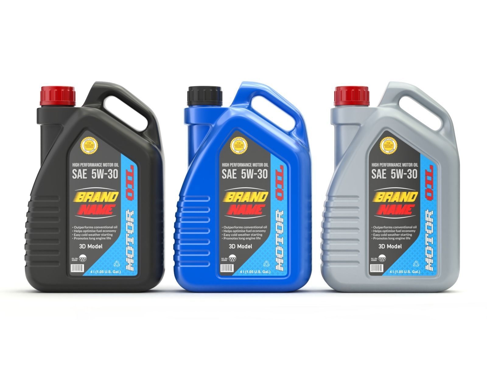 Engine Oil Bottle 3D model_7