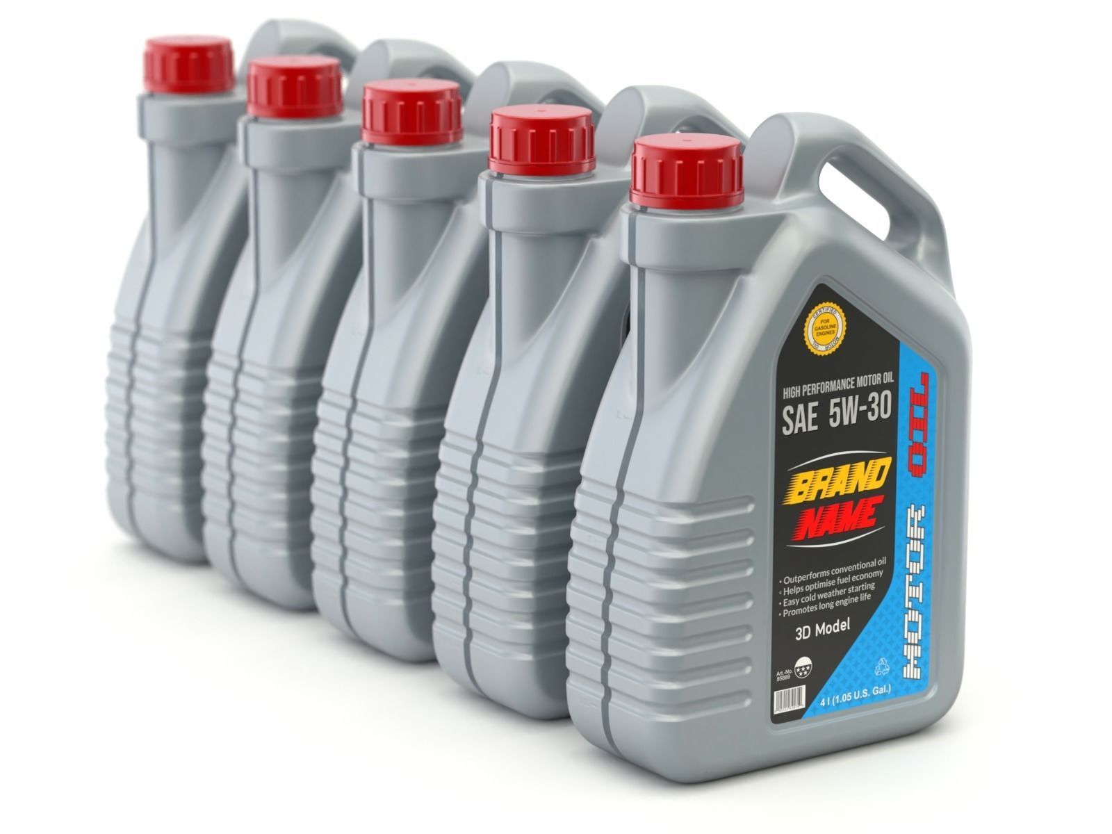 Engine Oil Bottle 3D model_9