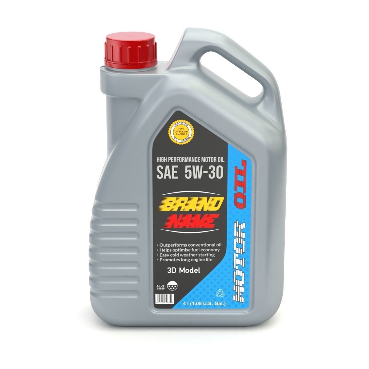 Engine Oil Bottle 3D model_5