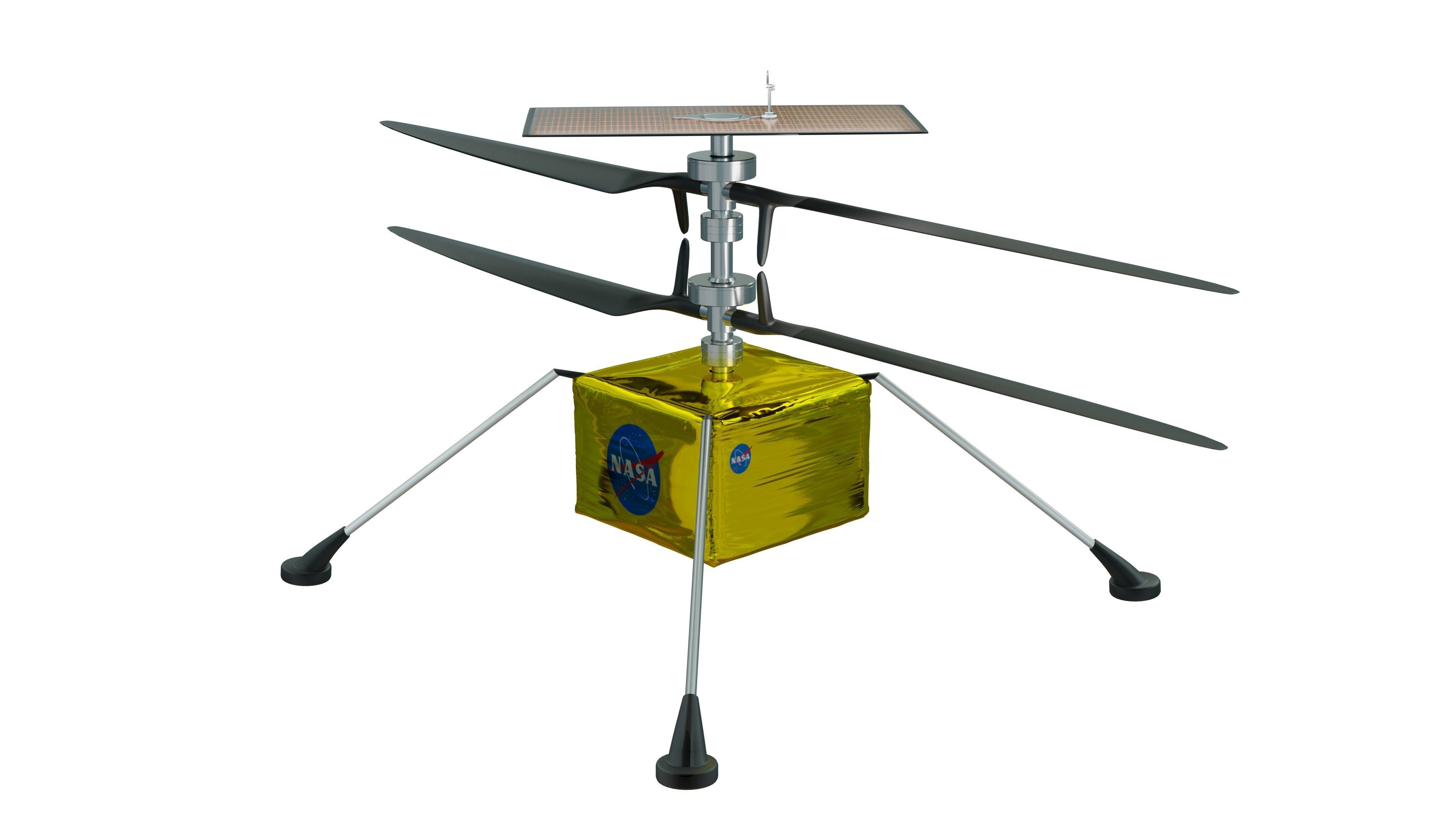 Mars Helicopter Low-poly 3D model_2