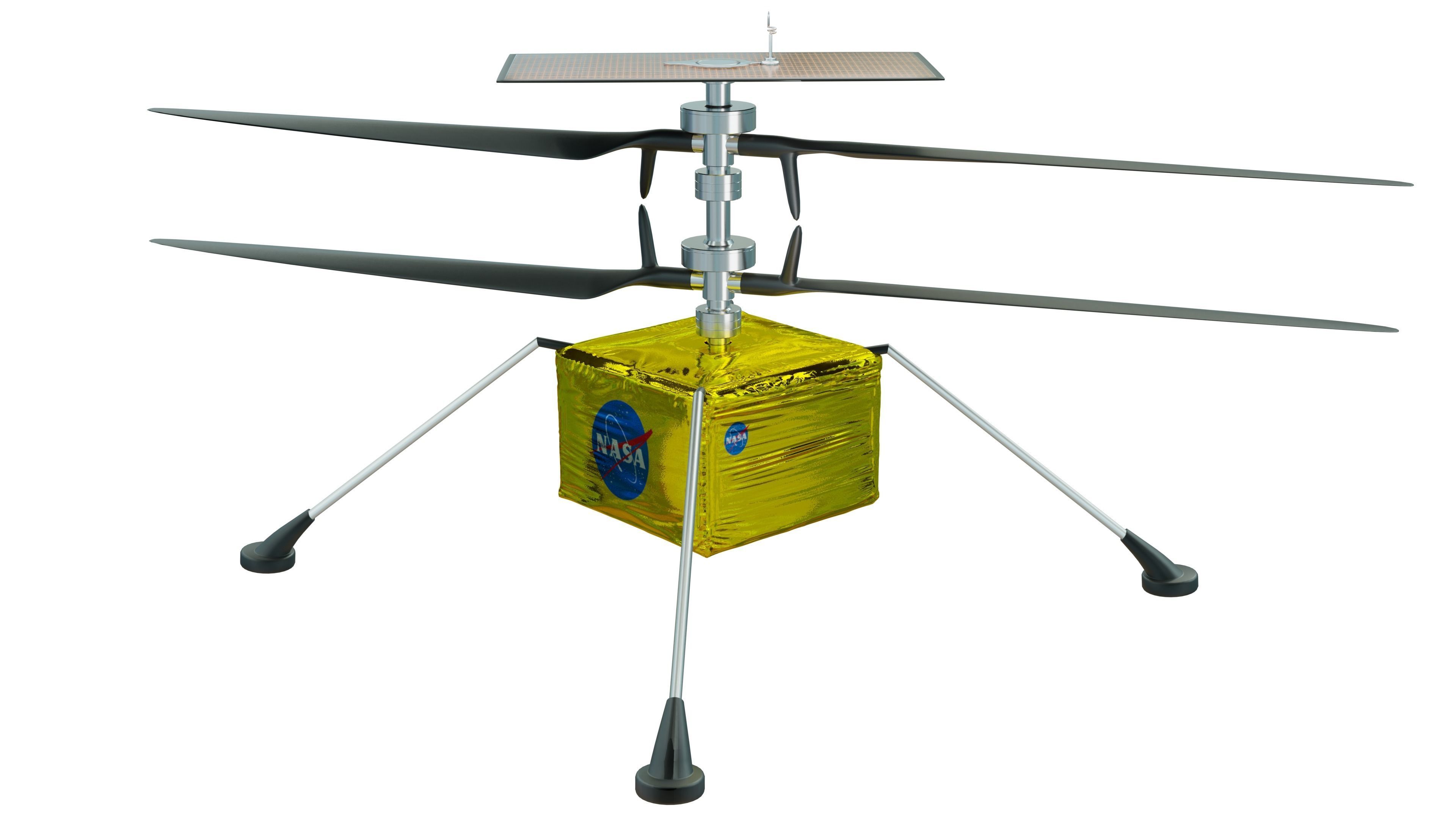 Mars Helicopter Low-poly 3D model_4