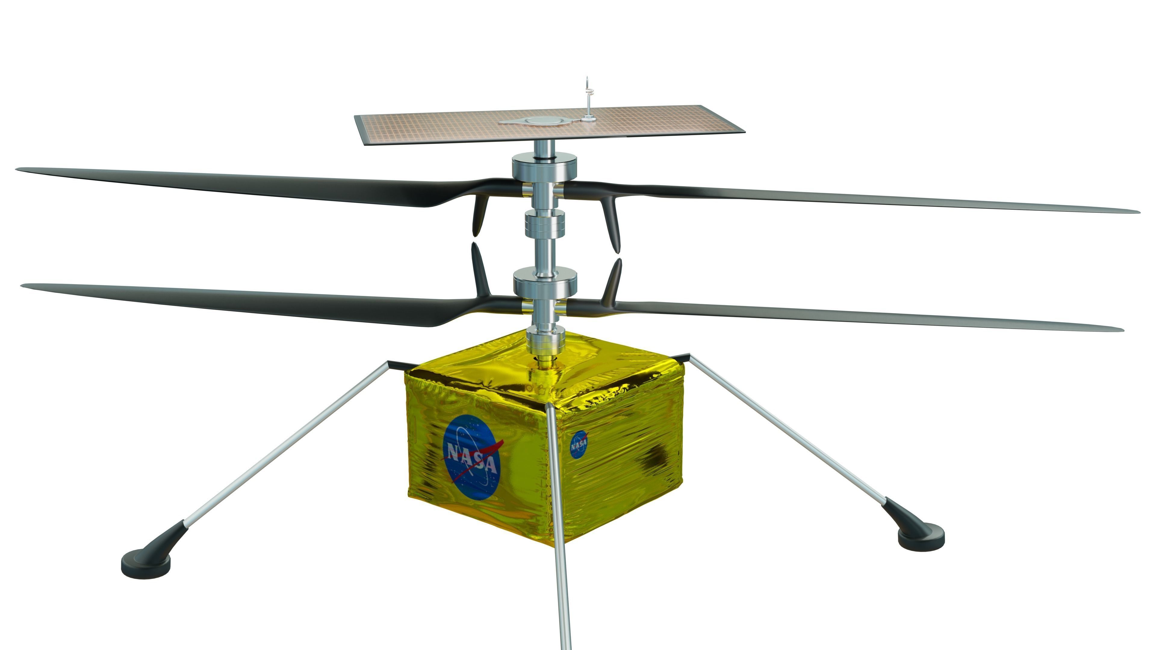 Mars Helicopter Low-poly 3D model_6