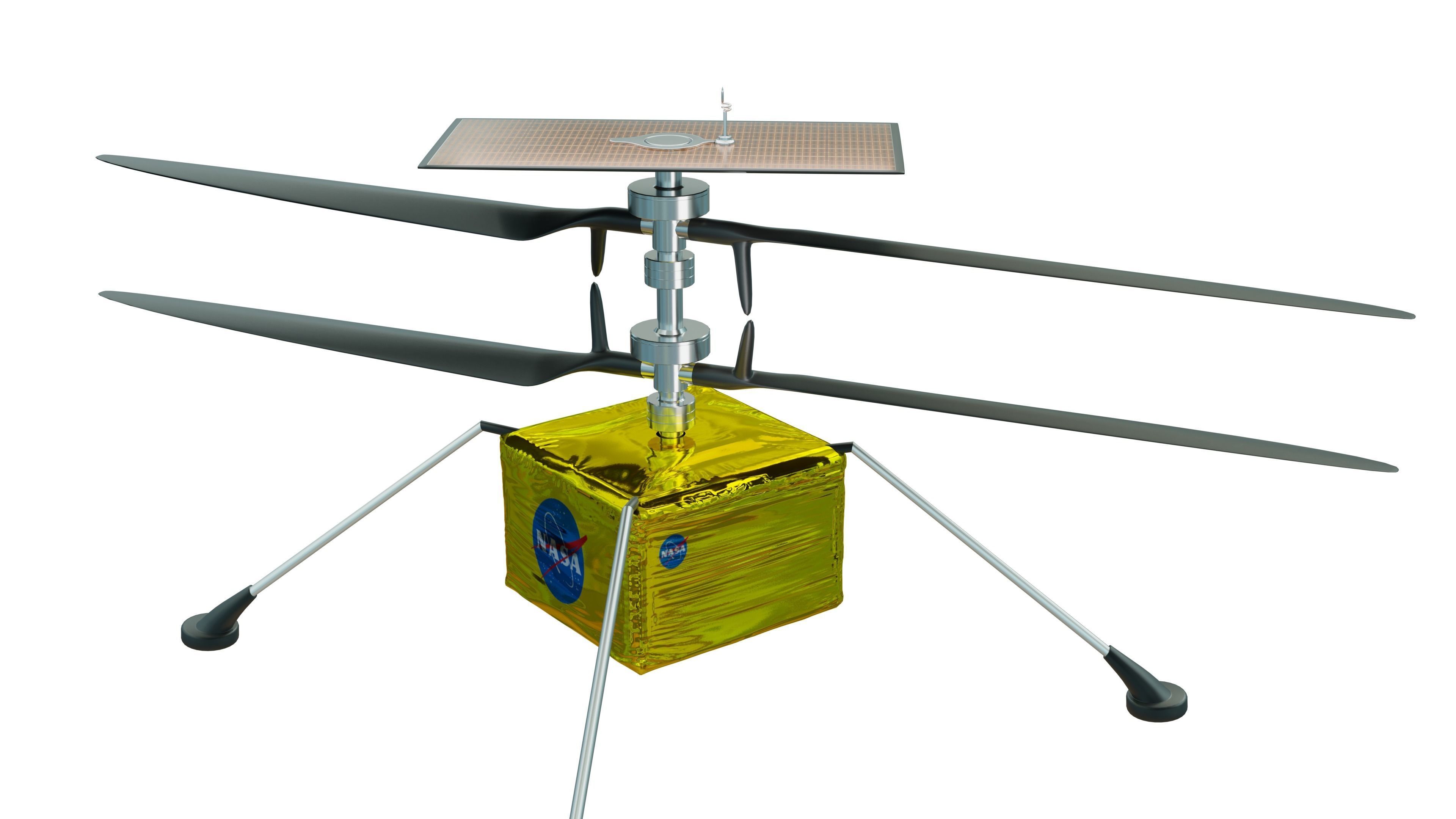 Mars Helicopter Low-poly 3D model_5