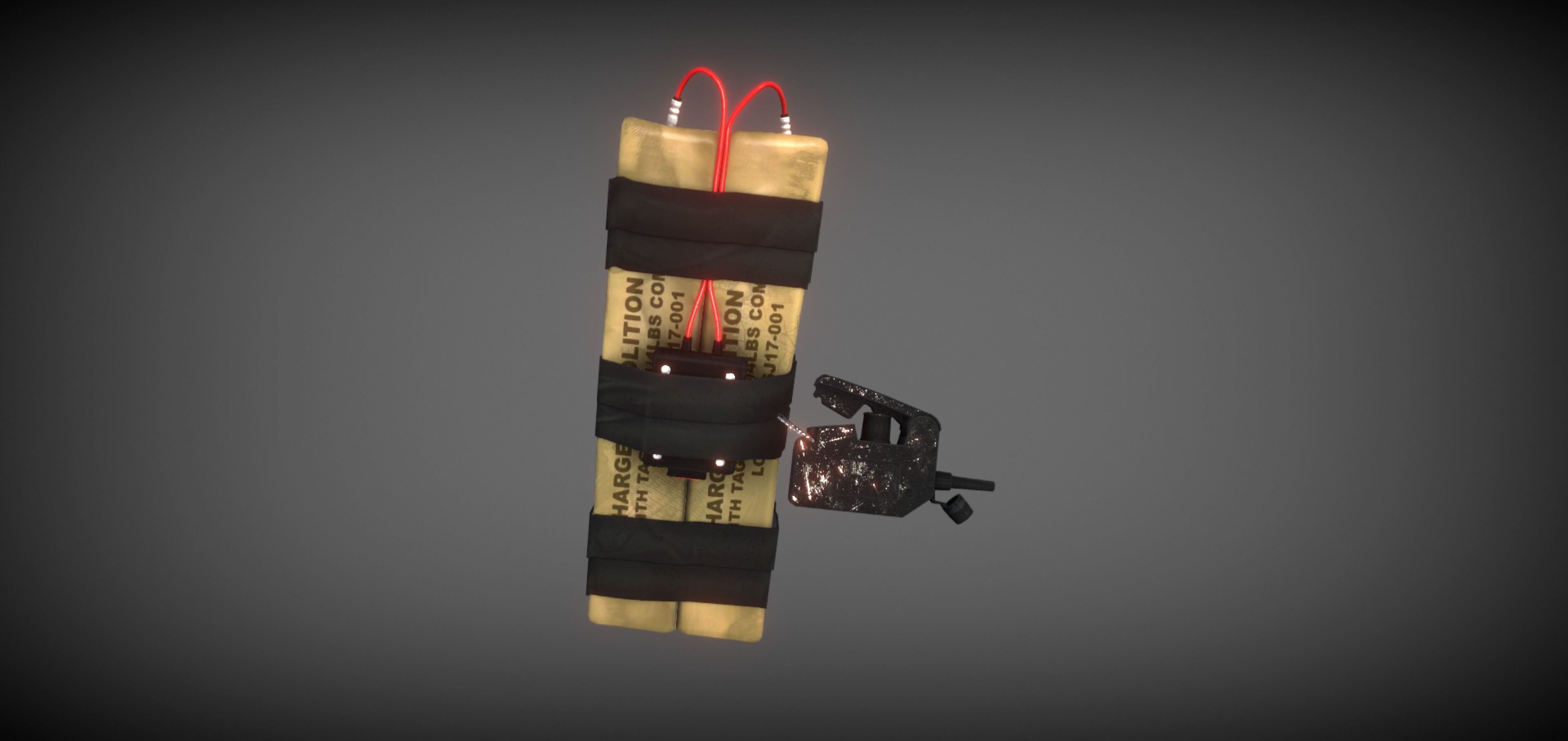 C-4 C4 explosive Low-poly 3D model_1