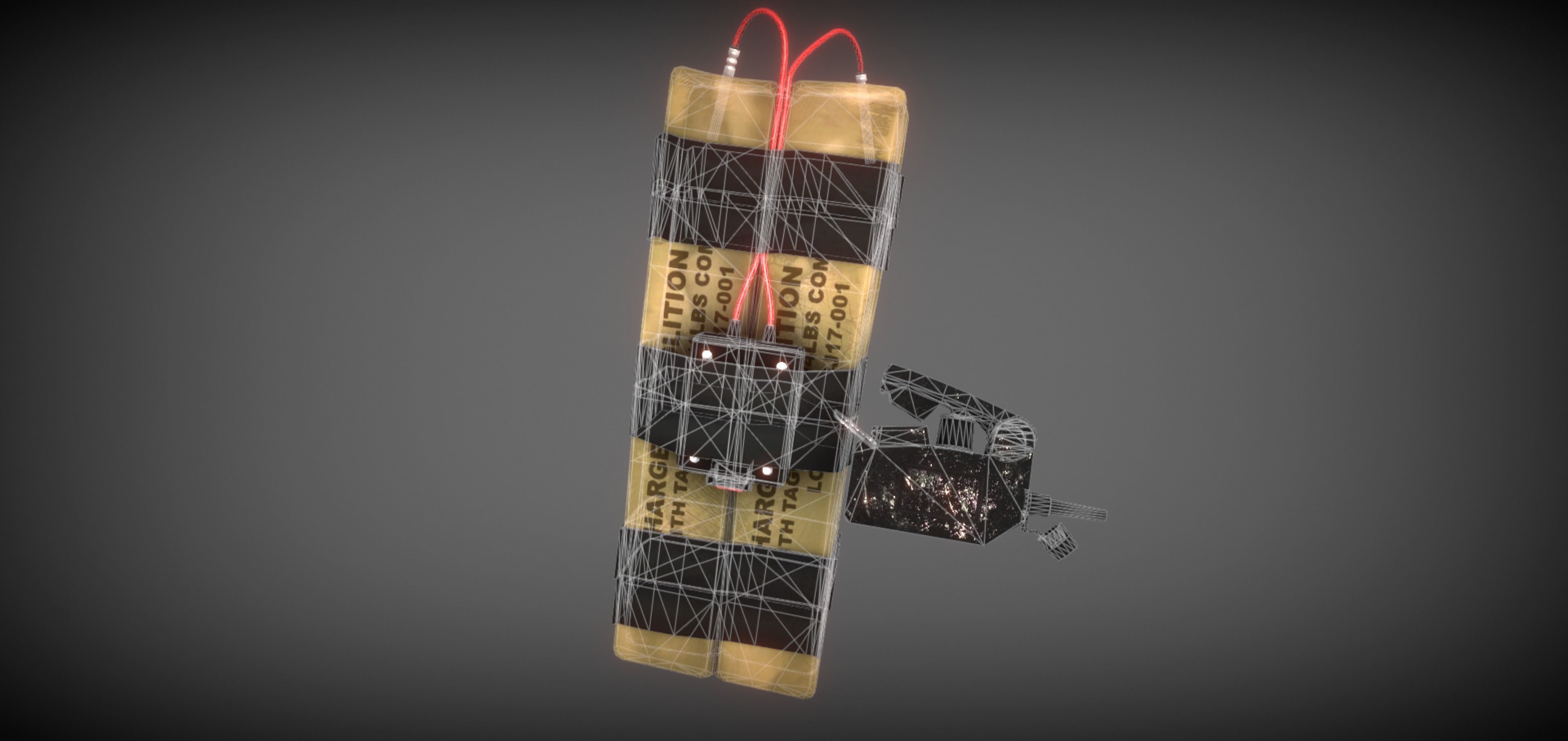 C-4 C4 explosive Low-poly 3D model_6