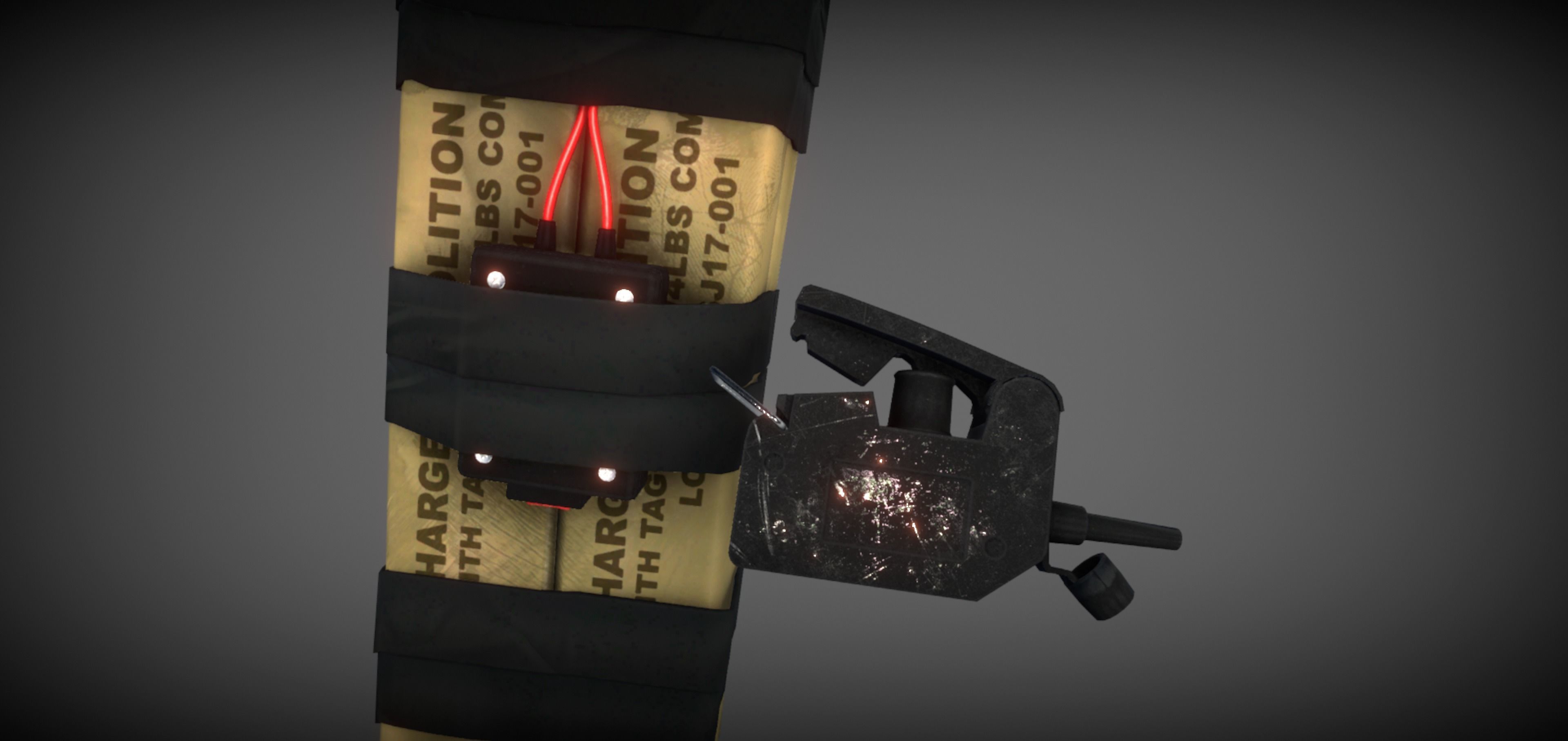 C-4 C4 explosive Low-poly 3D model_4