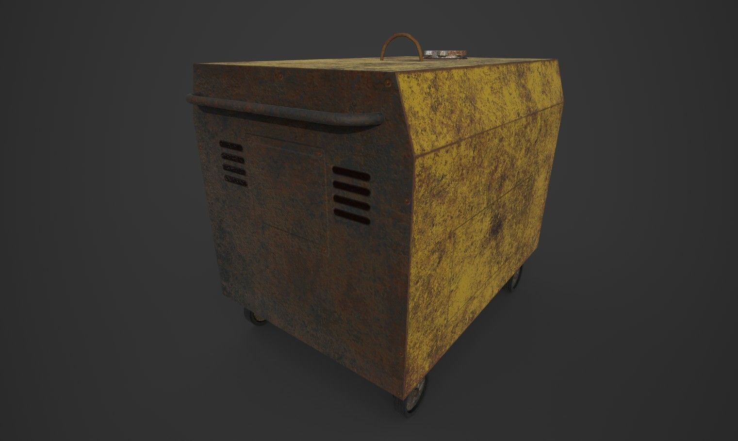 Old Rusted Power Generator Low-poly 3D model_4