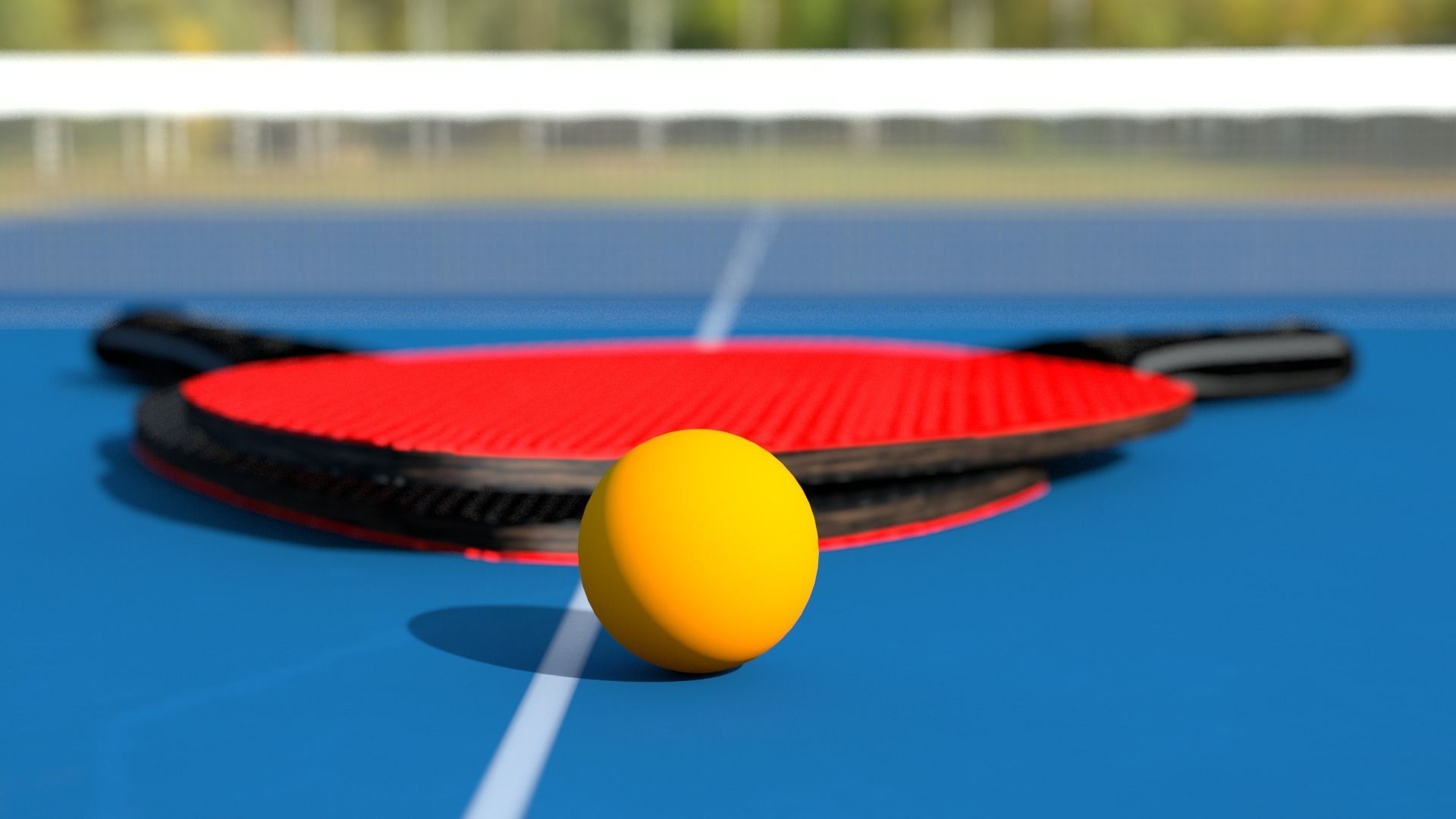 ping-pong table Low-poly 3D model_5