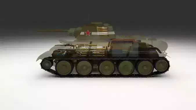 T-34 76 Interior Engine Bay Camo Full