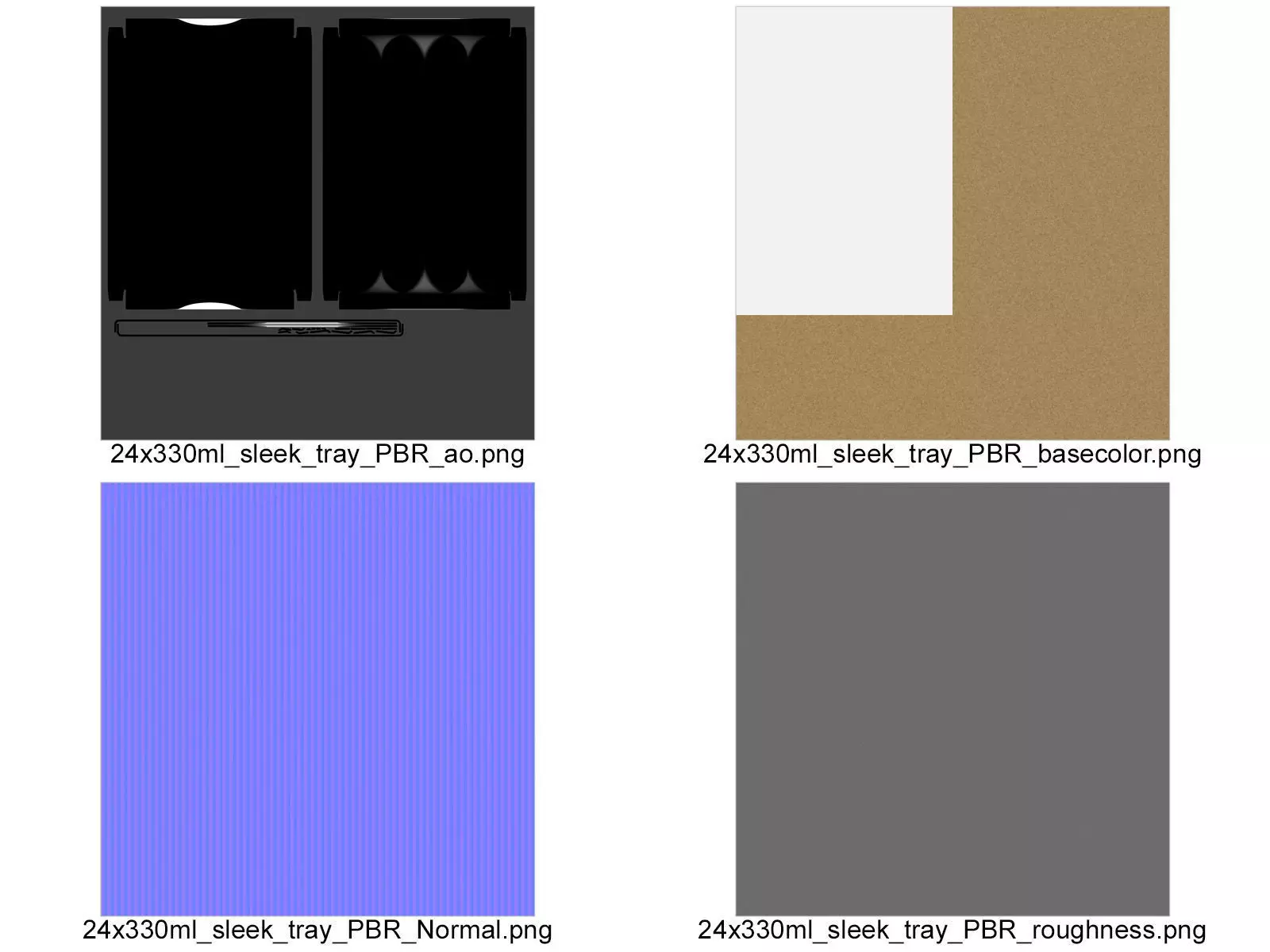 24 pack shrinkwrapped 330ml sleek cans with a card tray base 3D model_12