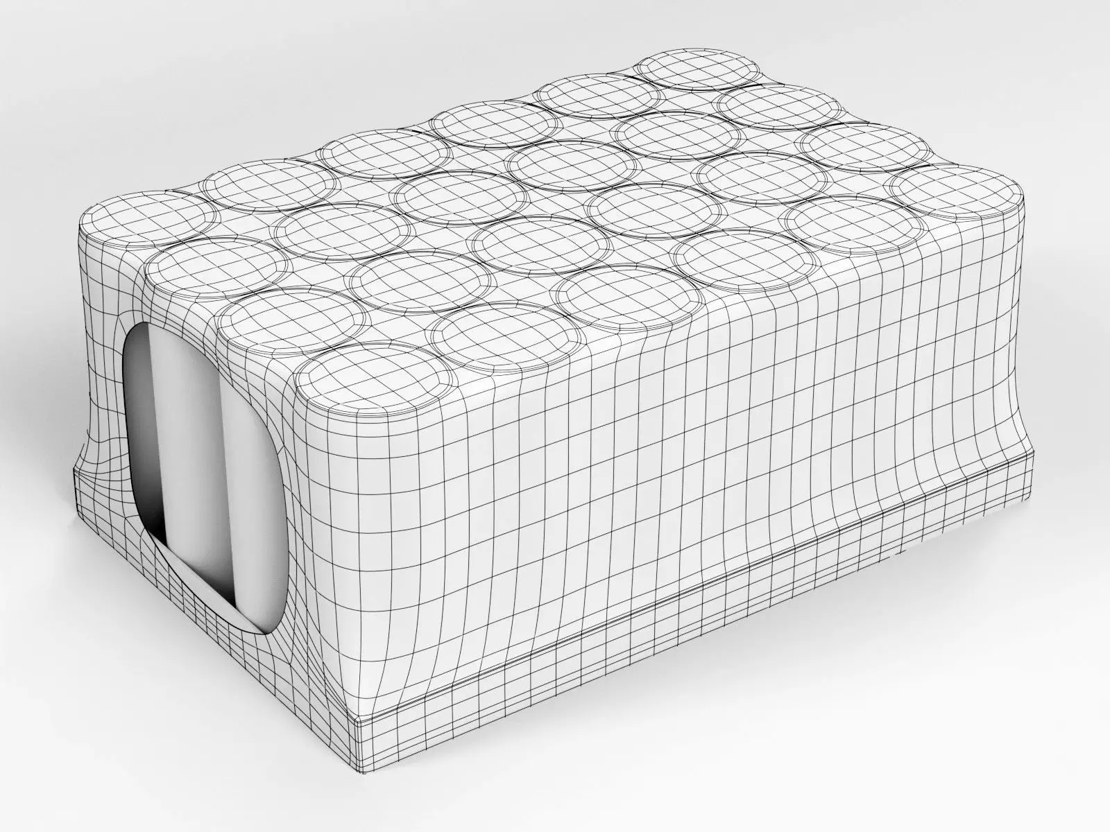 24 pack shrinkwrapped 330ml sleek cans with a card tray base 3D model_1
