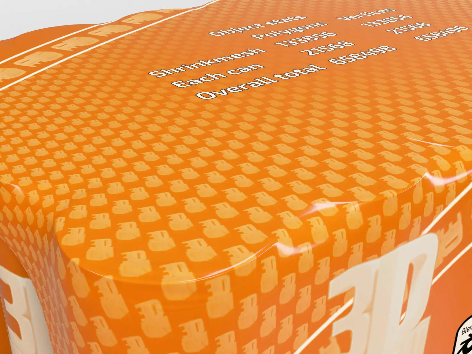 24 pack shrinkwrapped 330ml sleek cans with a card tray base 3D model_6