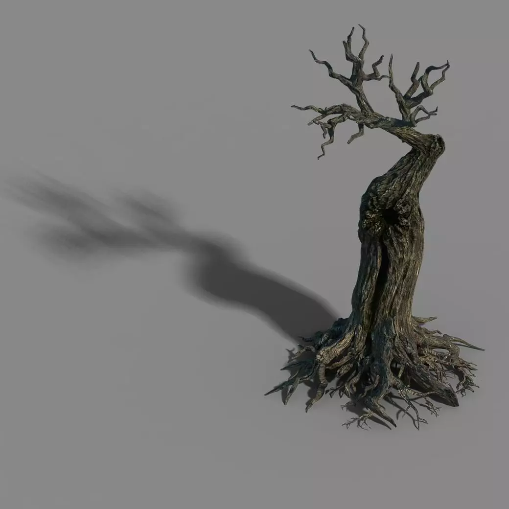 Grass Temple Village - Dry tree 01 3D model_0