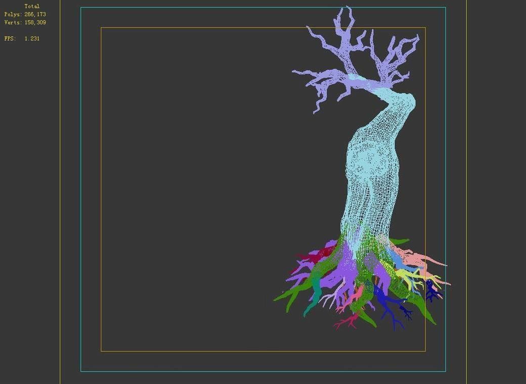 Grass Temple Village - Dry tree 01 3D model_3