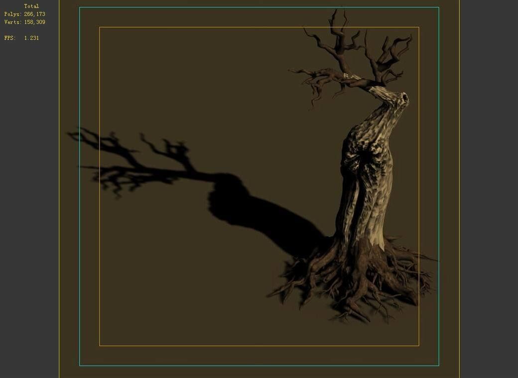 Grass Temple Village - Dry tree 01 3D model_4