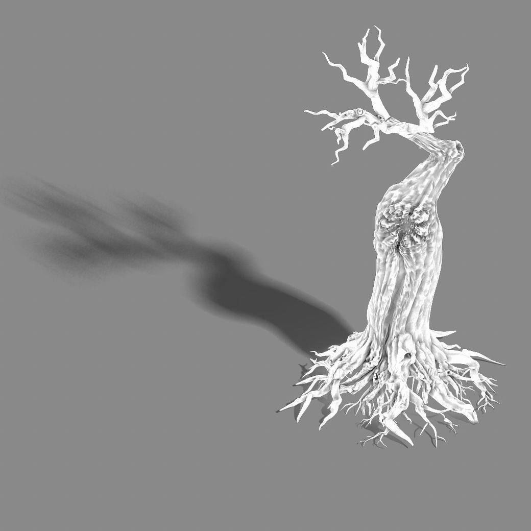 Grass Temple Village - Dry tree 01 3D model_2