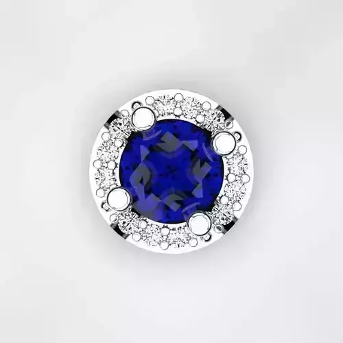 Sapphire and diamonds earring