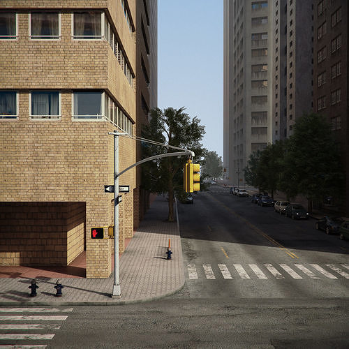 Realistic City District H20-H36 3D model 6
