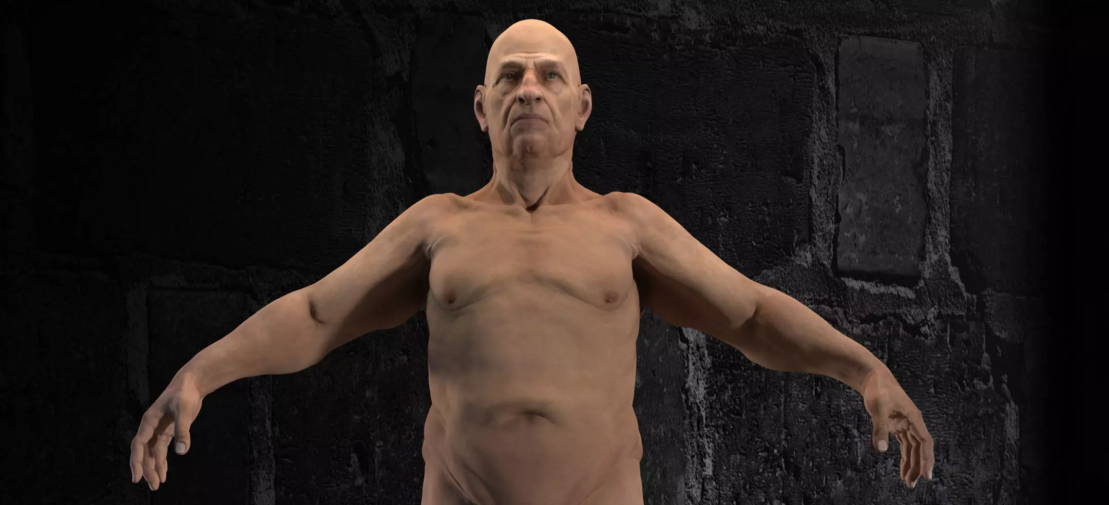 OldMan High Detailed High and Low Poly Low-poly 3D model_0