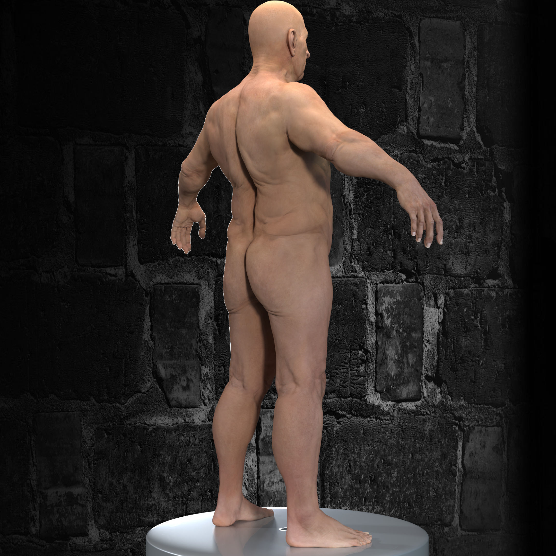 OldMan High Detailed High and Low Poly Low-poly 3D model_4