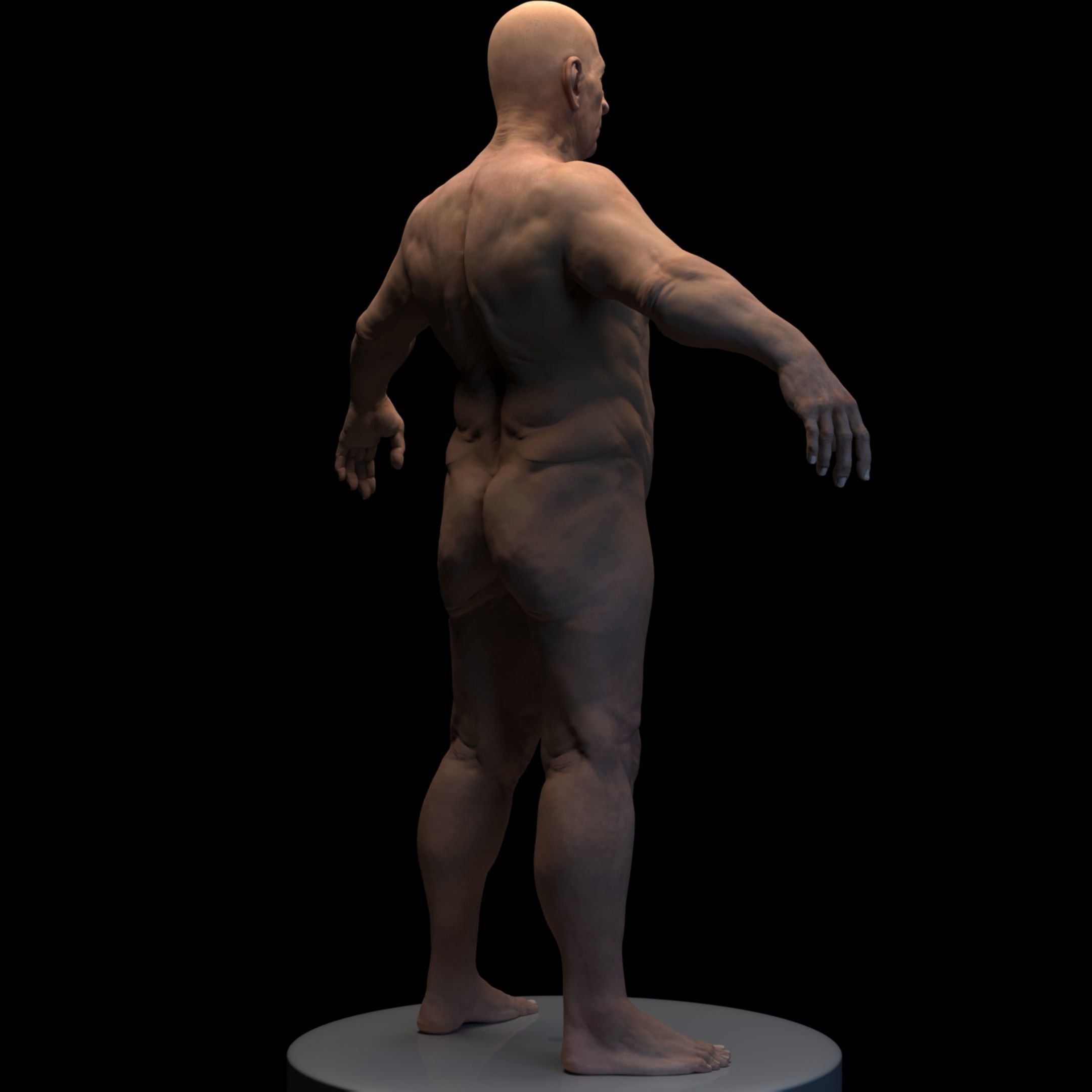 OldMan High Detailed High and Low Poly Low-poly 3D model_5