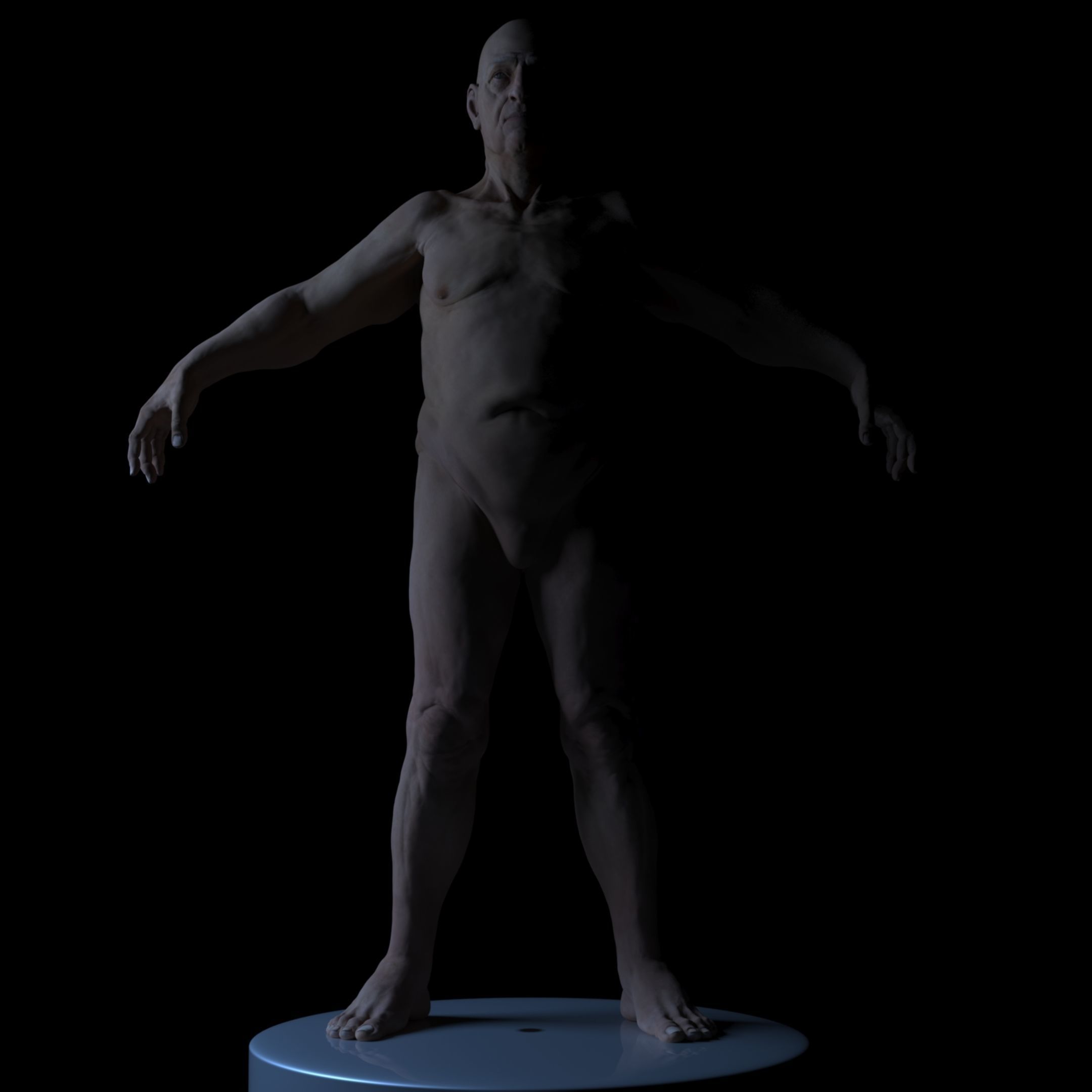 OldMan High Detailed High and Low Poly Low-poly 3D model_3