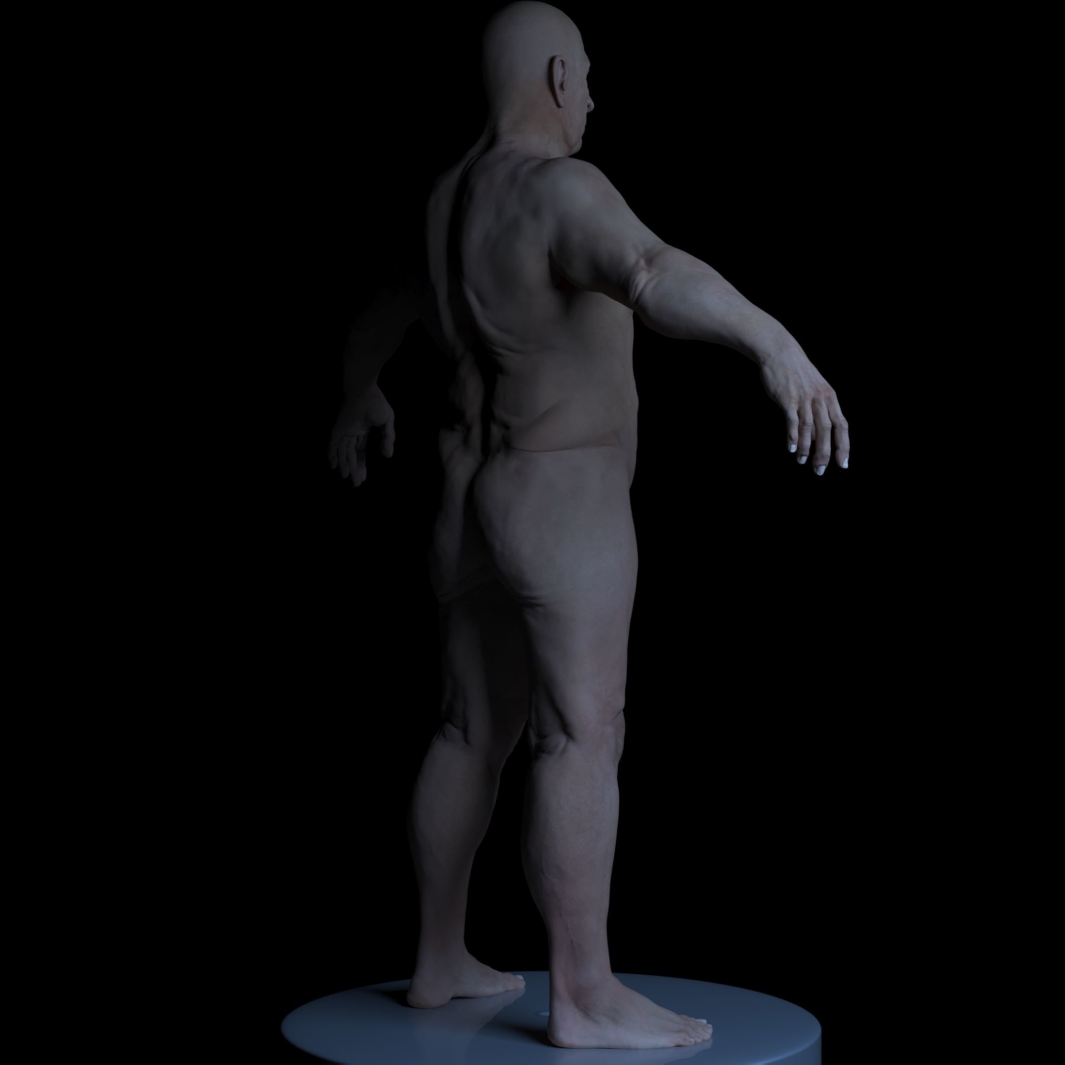 OldMan High Detailed High and Low Poly Low-poly 3D model_6