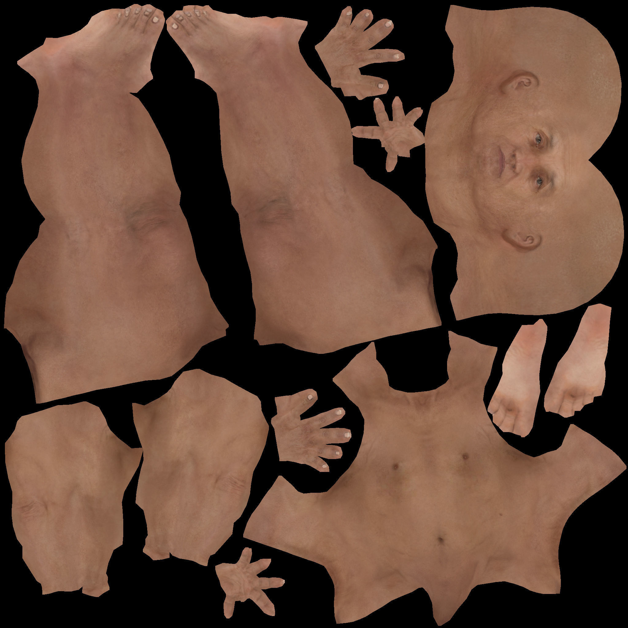 OldMan High Detailed High and Low Poly Low-poly 3D model_11