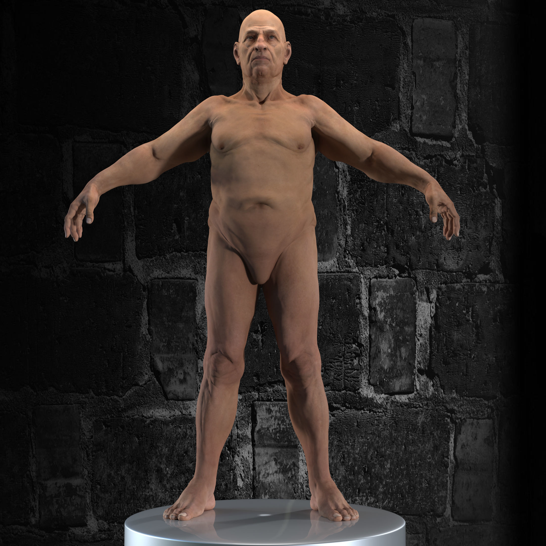 OldMan High Detailed High and Low Poly Low-poly 3D model_1