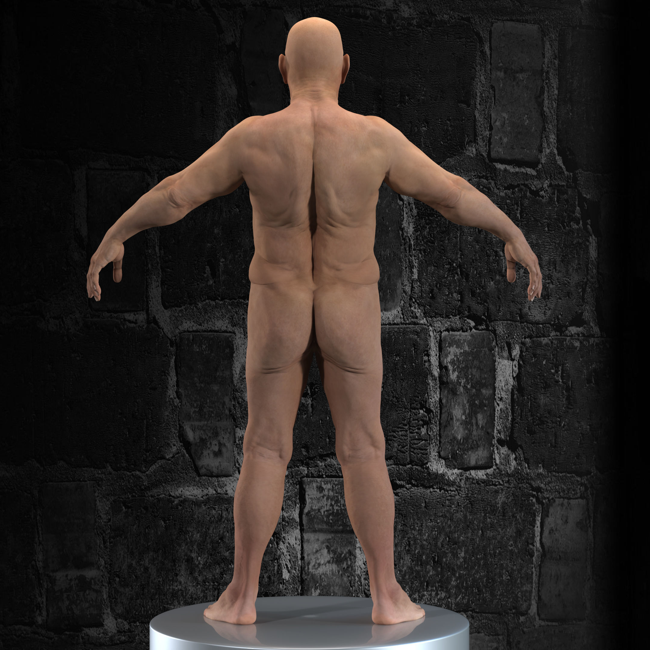 OldMan High Detailed High and Low Poly Low-poly 3D model_7