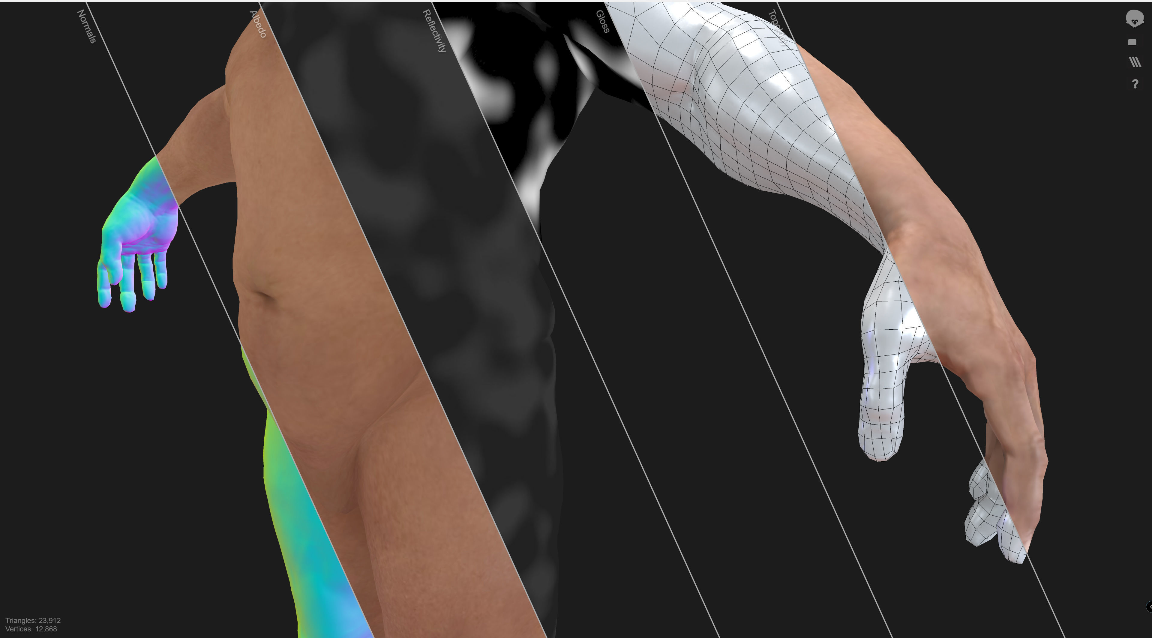 OldMan High Detailed High and Low Poly Low-poly 3D model_10