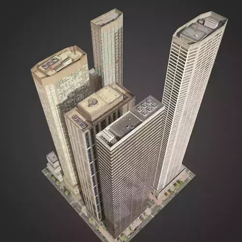Realistic City District H8-H28 3D model