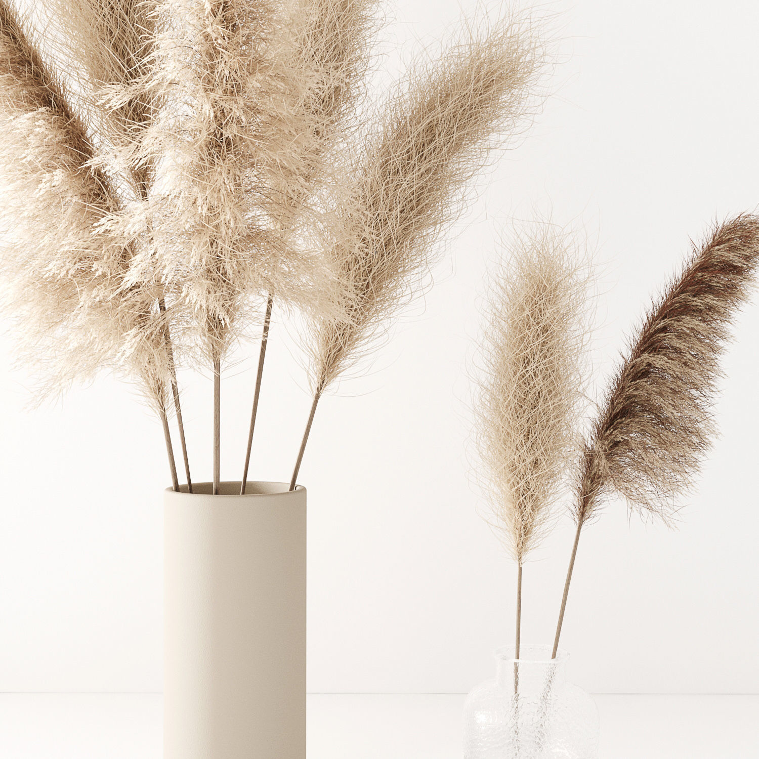 Set of pampas in vase 3D model_3