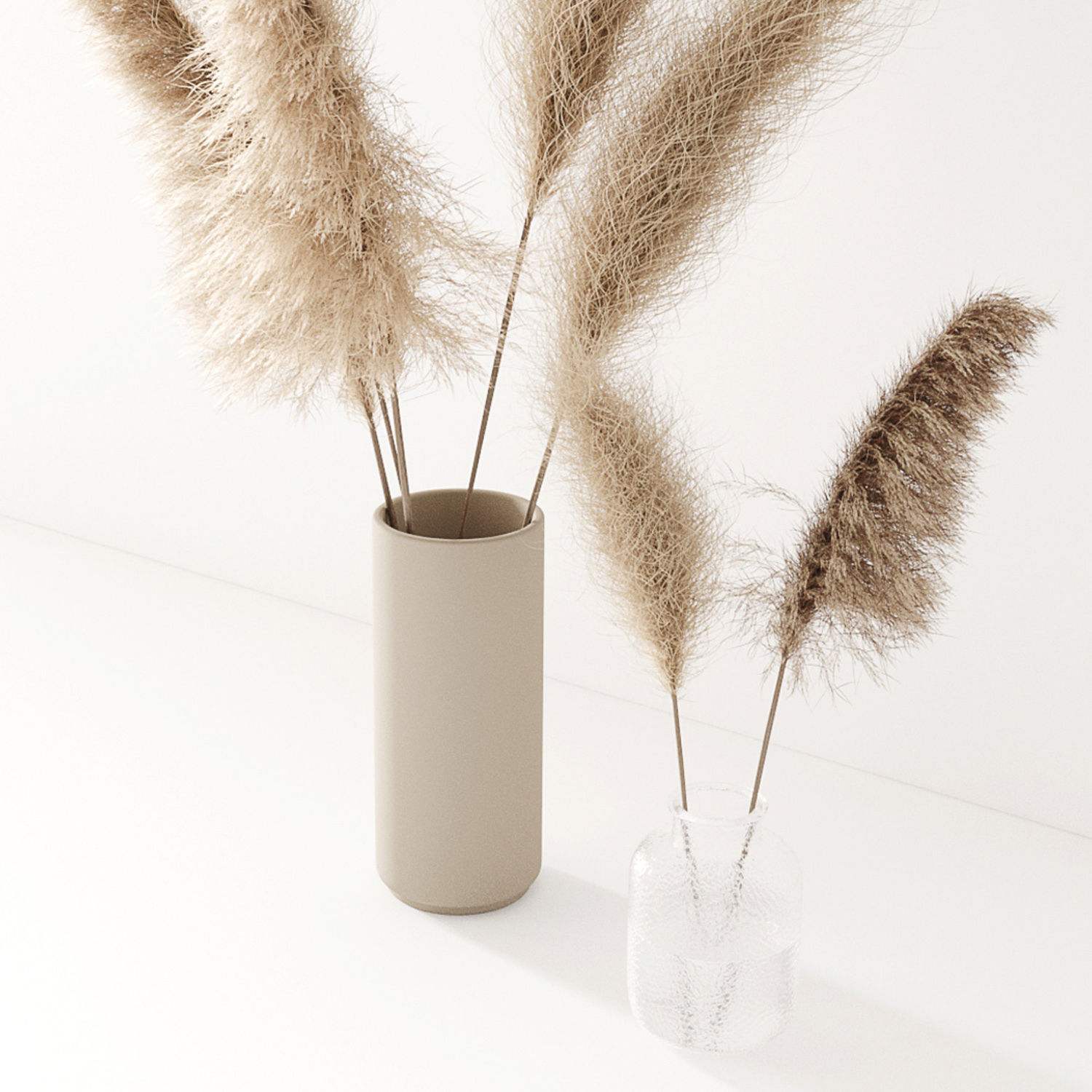 Set of pampas in vase 3D model_10