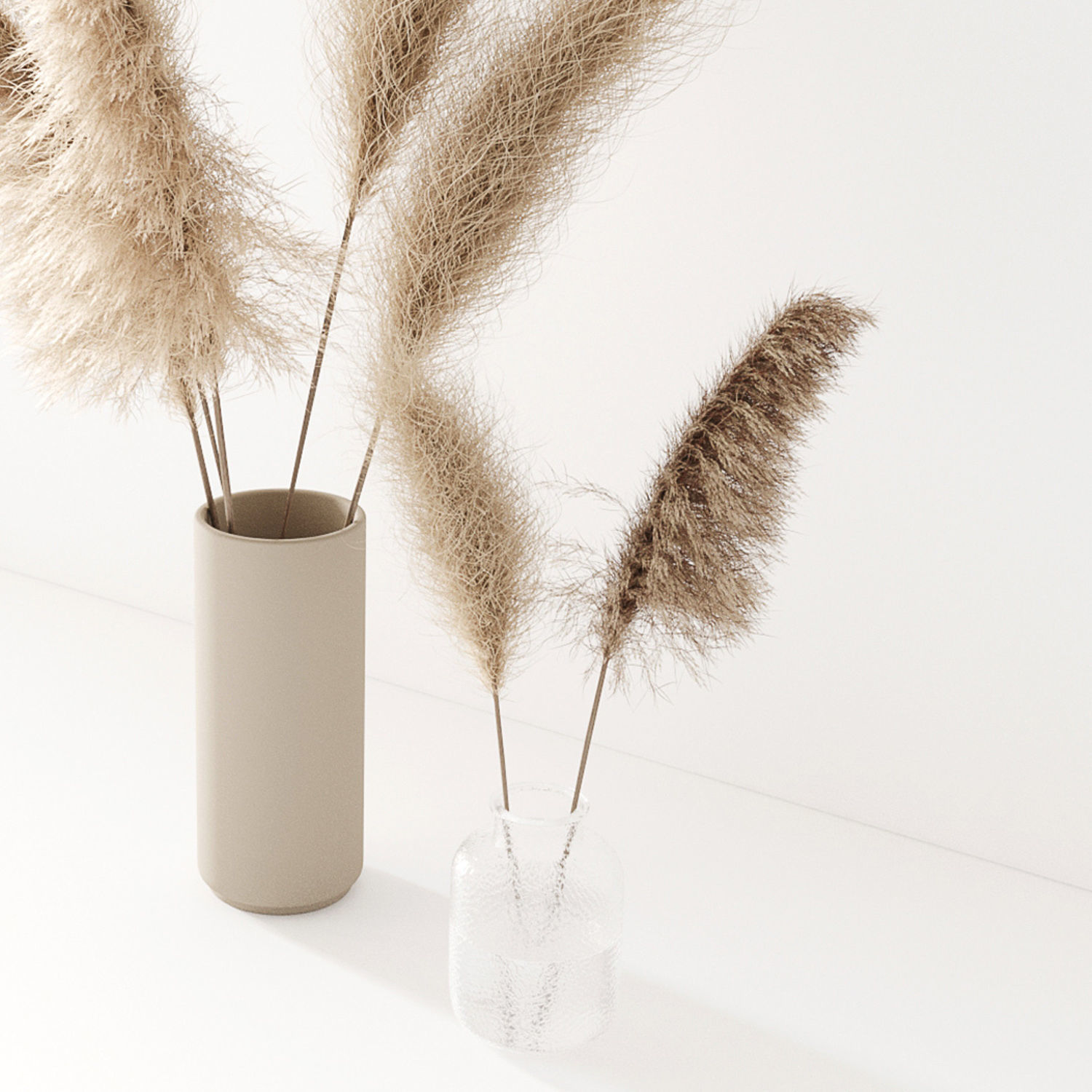 Set of pampas in vase 3D model_7