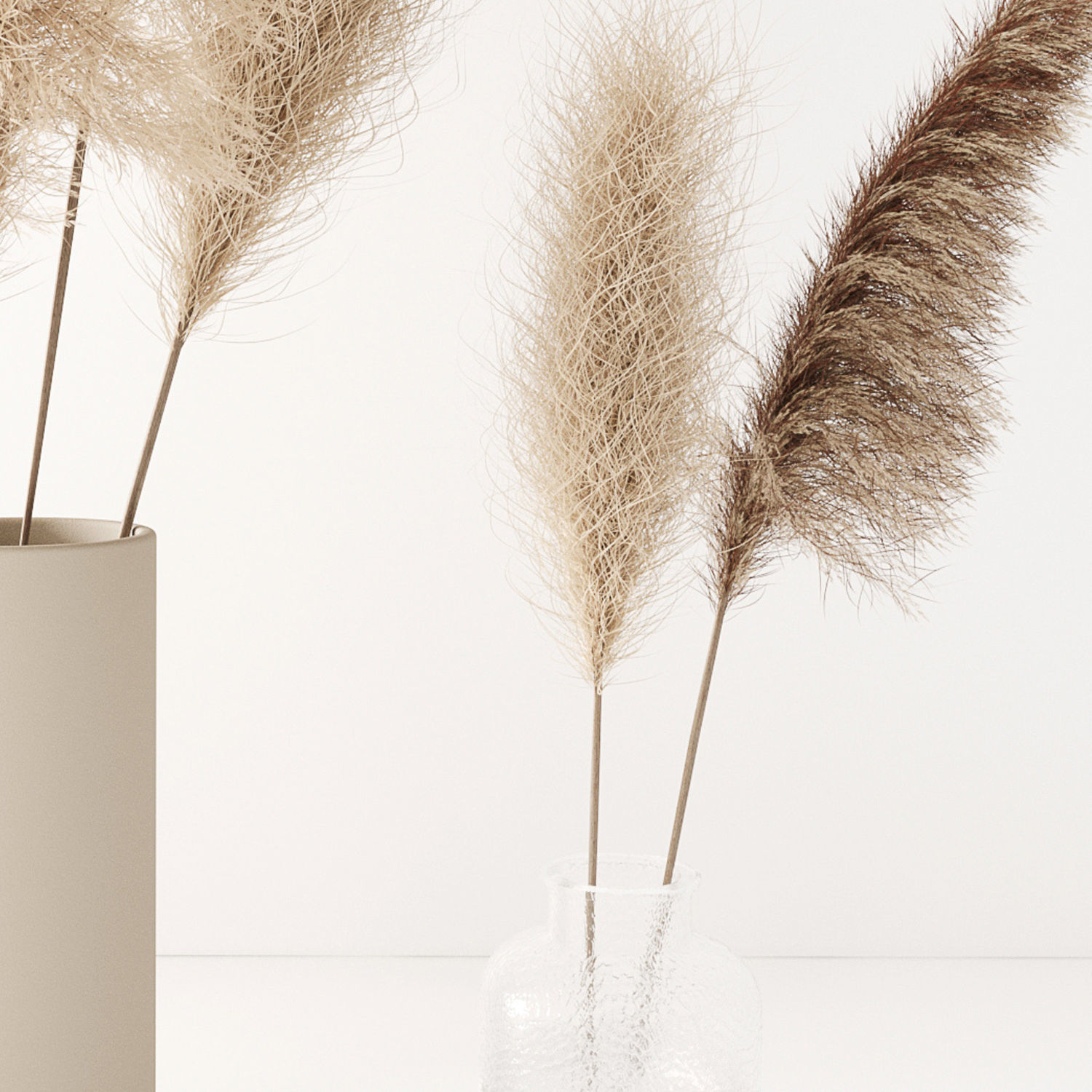 Set of pampas in vase 3D model_17