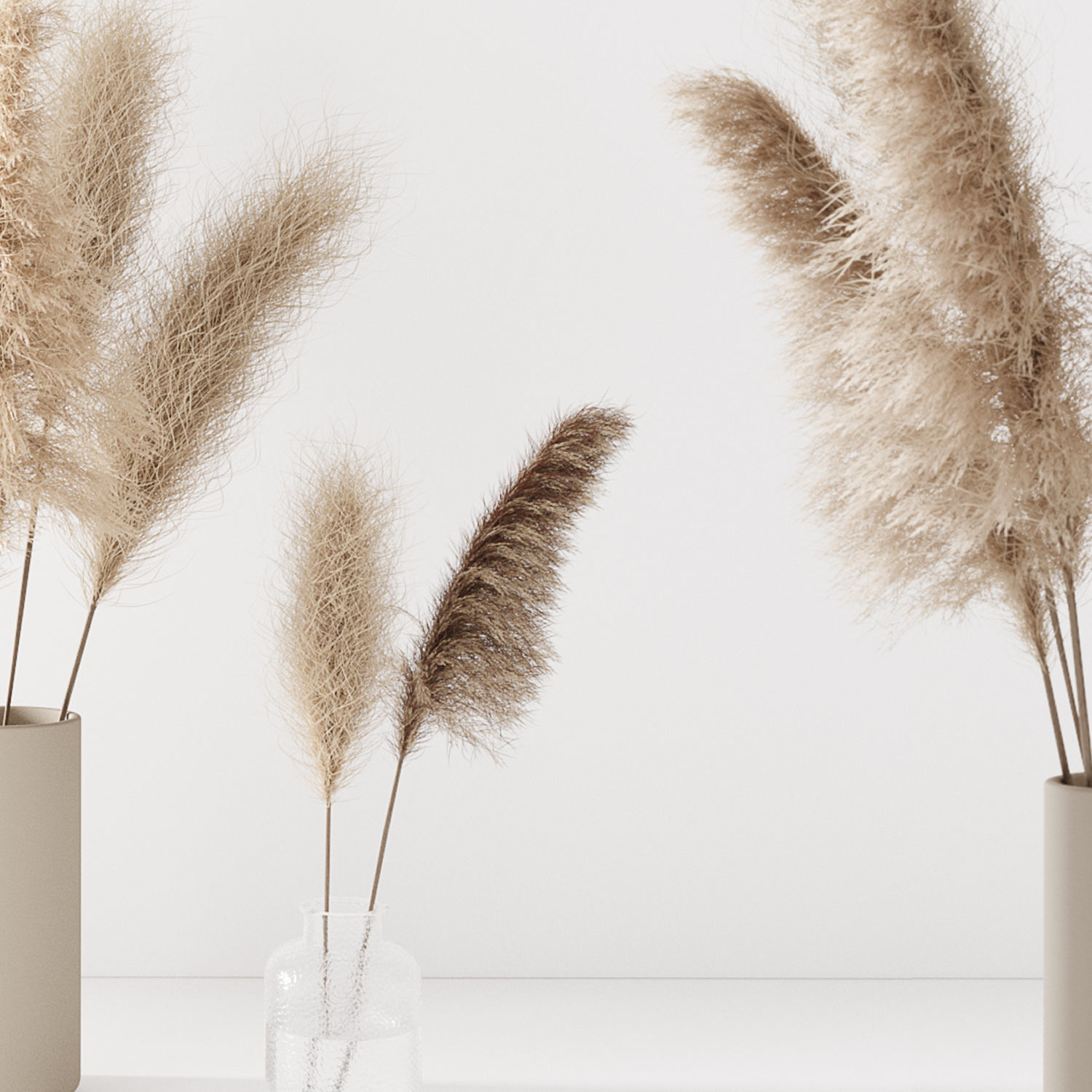 Set of pampas in vase 3D model_5