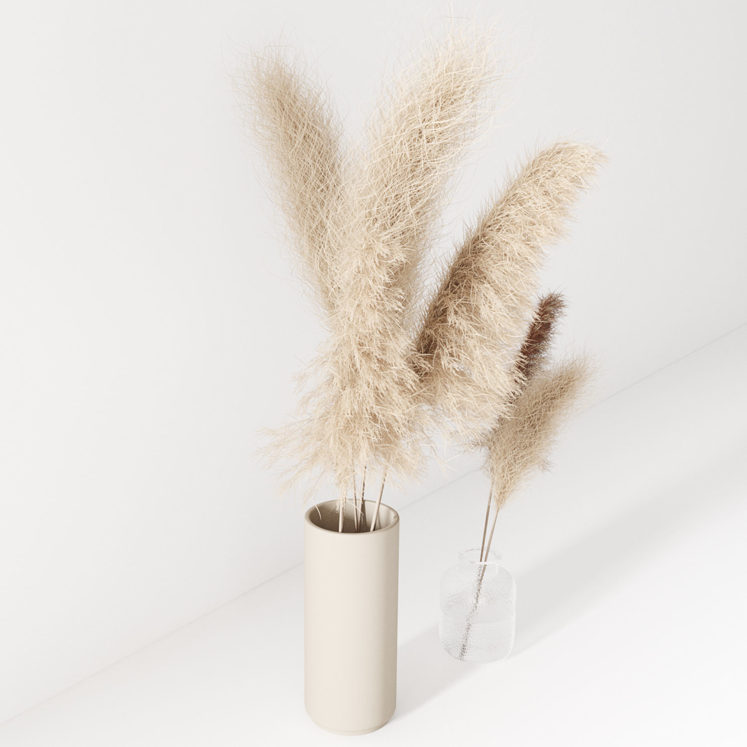 Set of pampas in vase 3D model_2